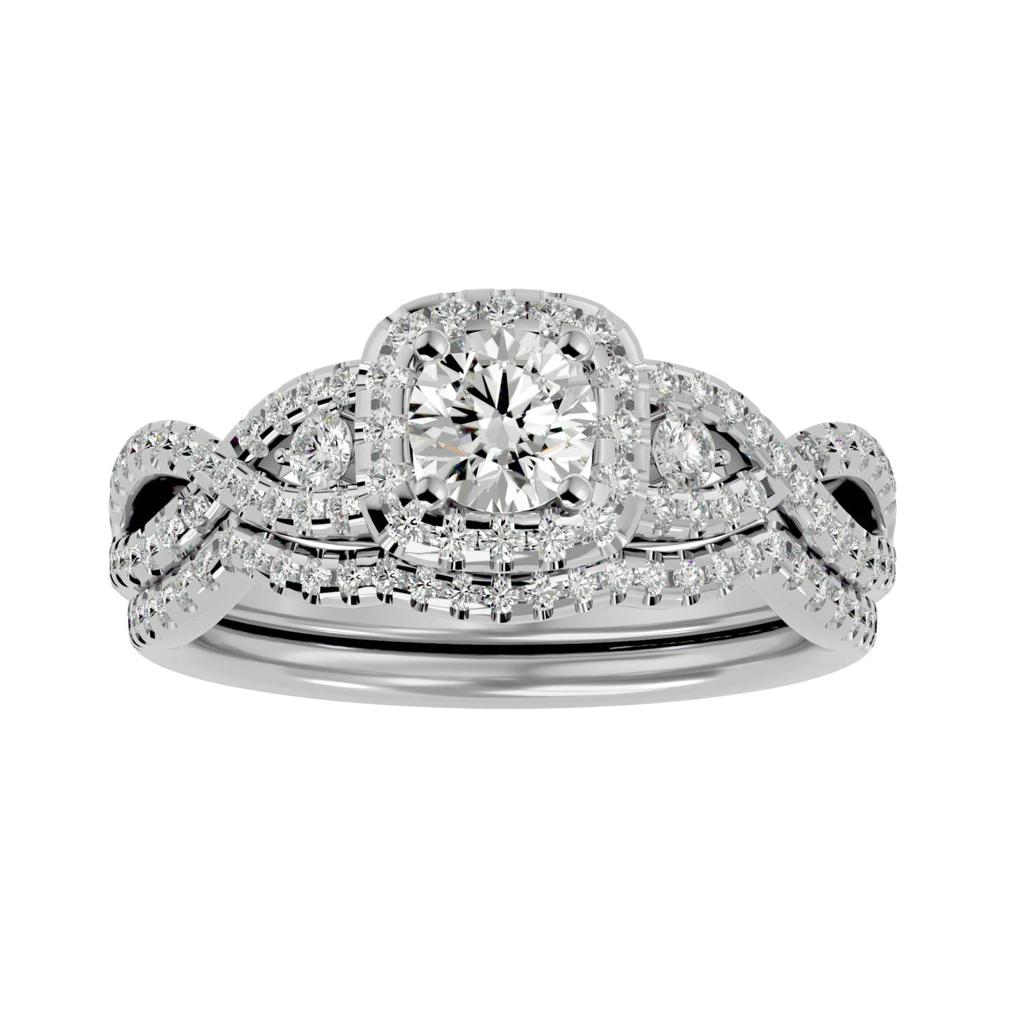 Ester criss cross engagement ring