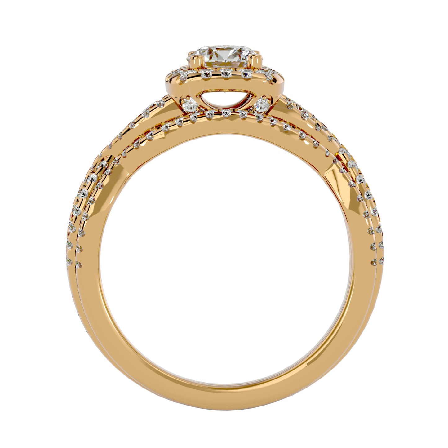 Ester criss cross engagement ring