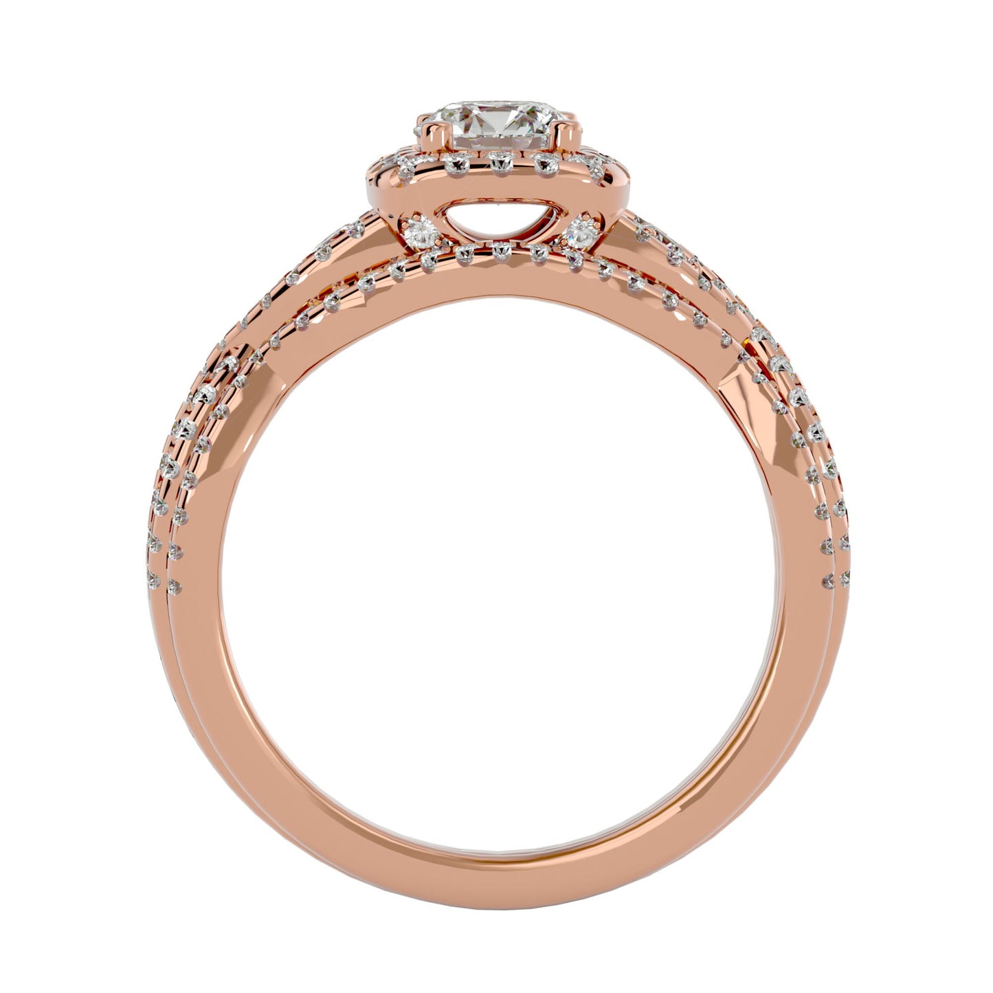 Ester criss cross engagement ring
