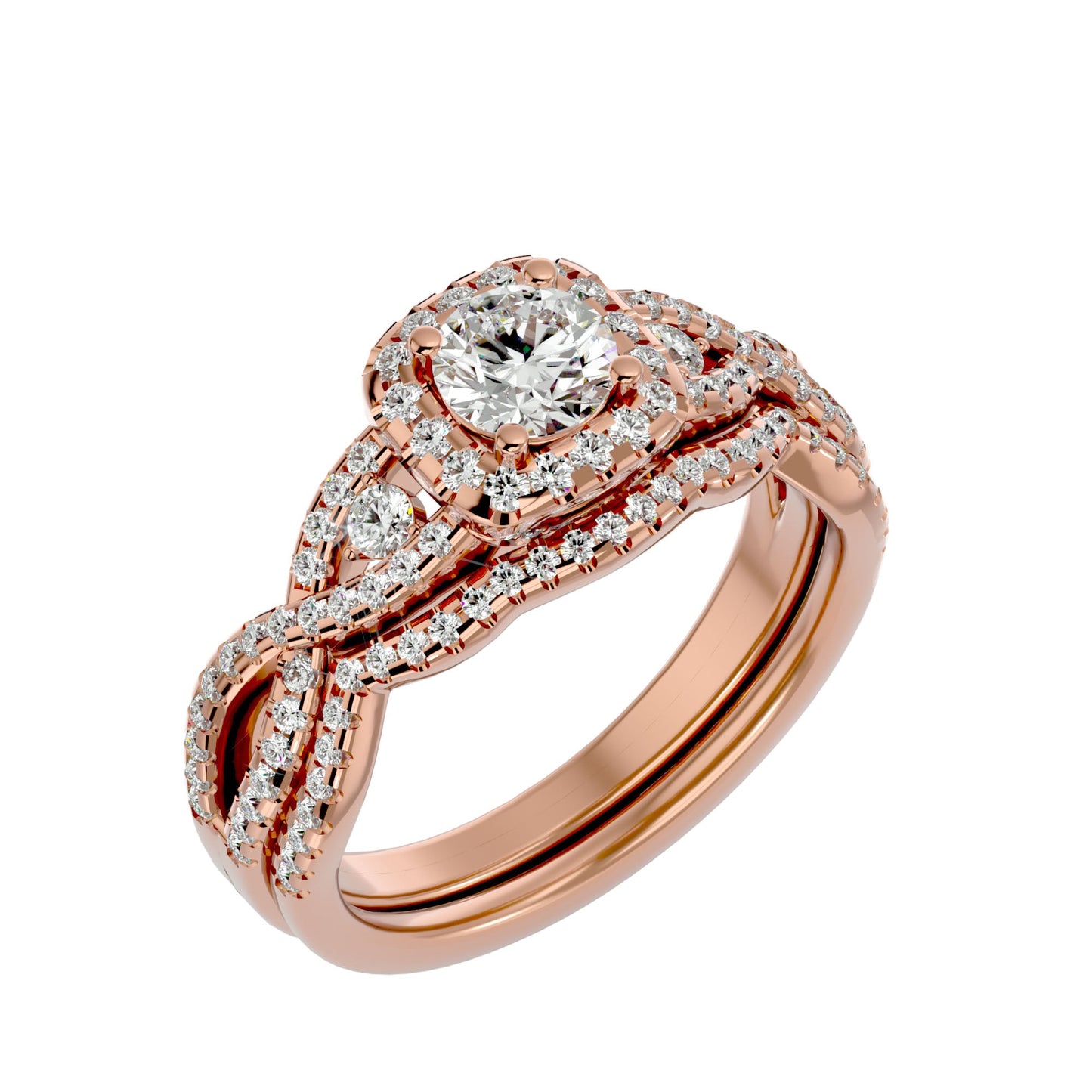 Ester criss cross engagement ring