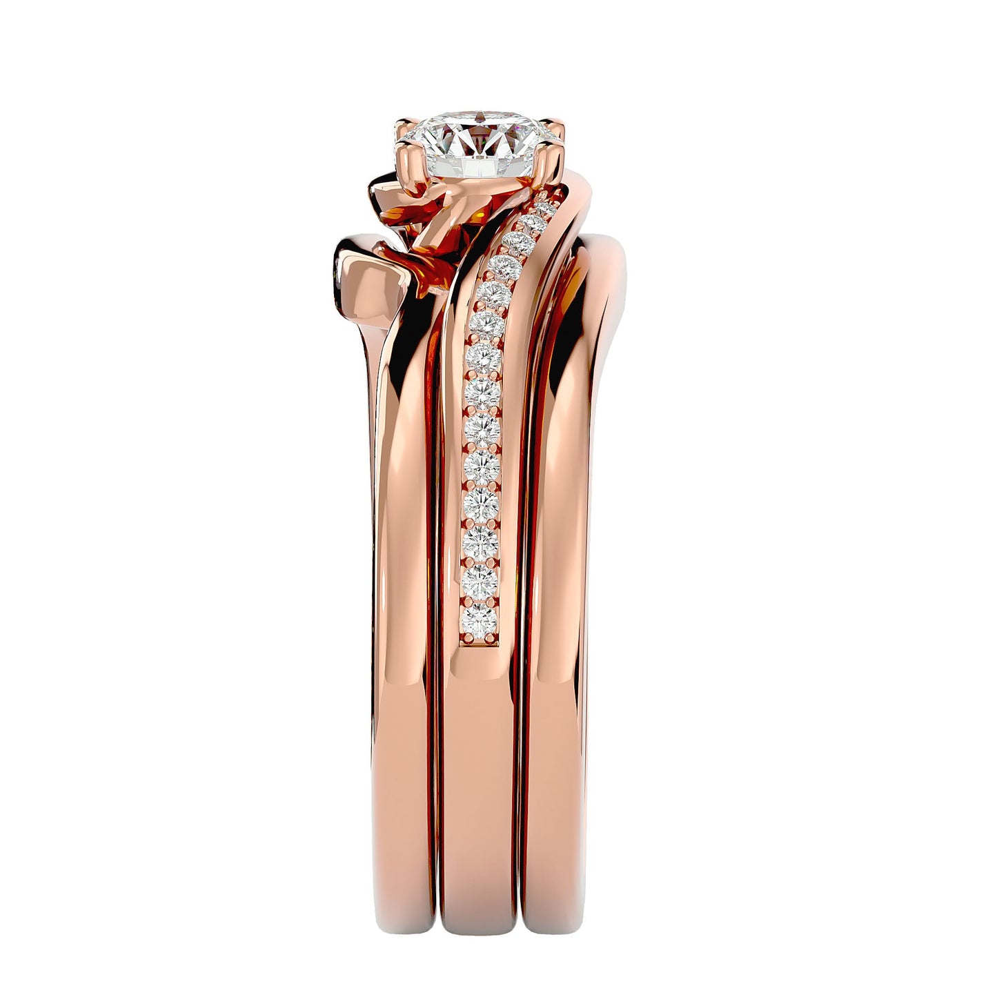 Lorene criss cross engagement ring