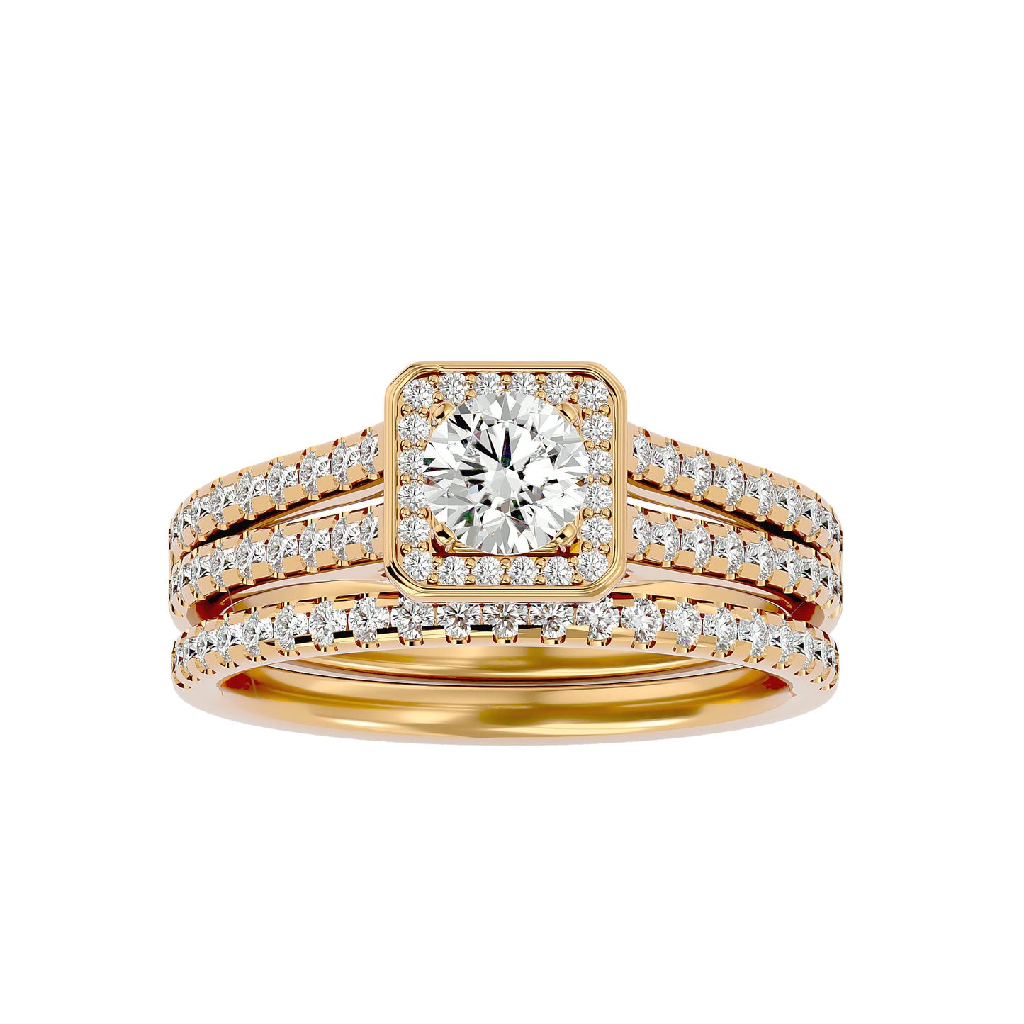 Flower engagement ring & matching band