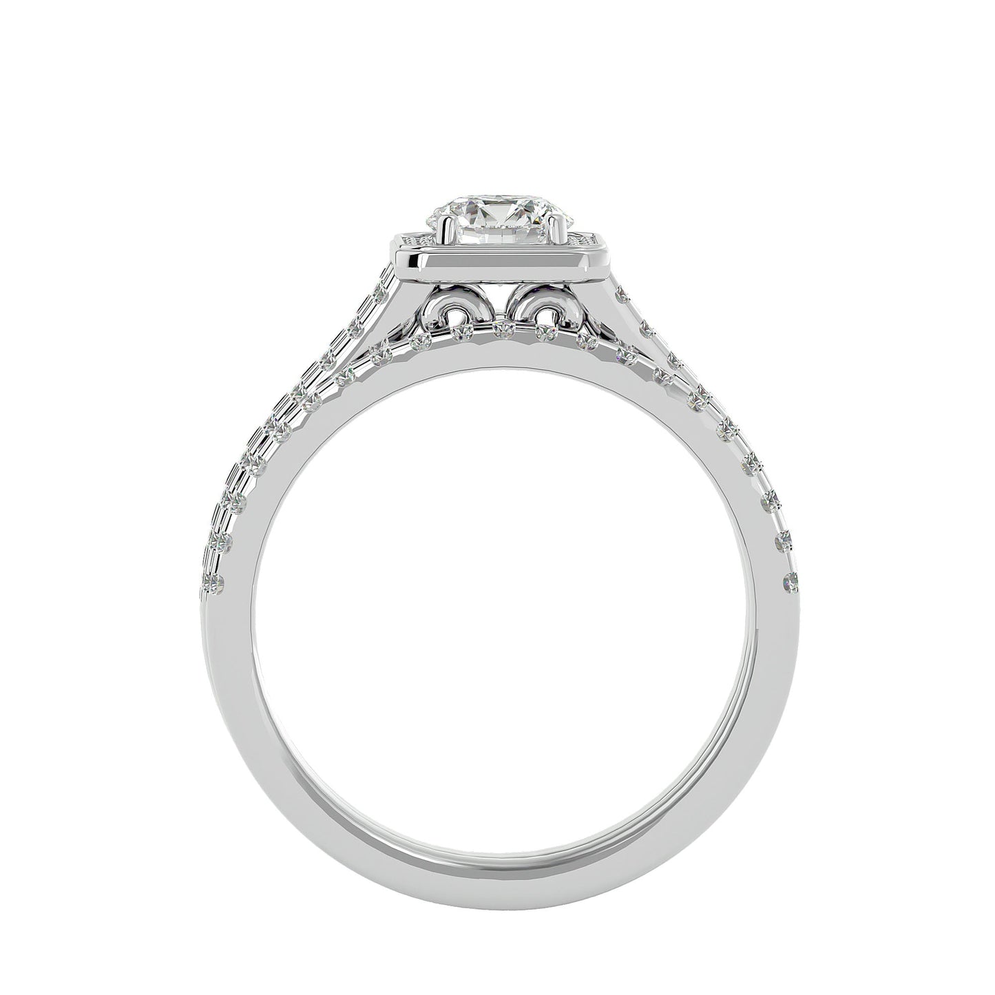 Flower engagement ring & matching band