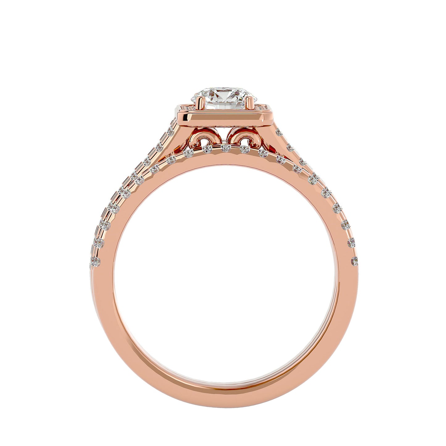Flower engagement ring & matching band
