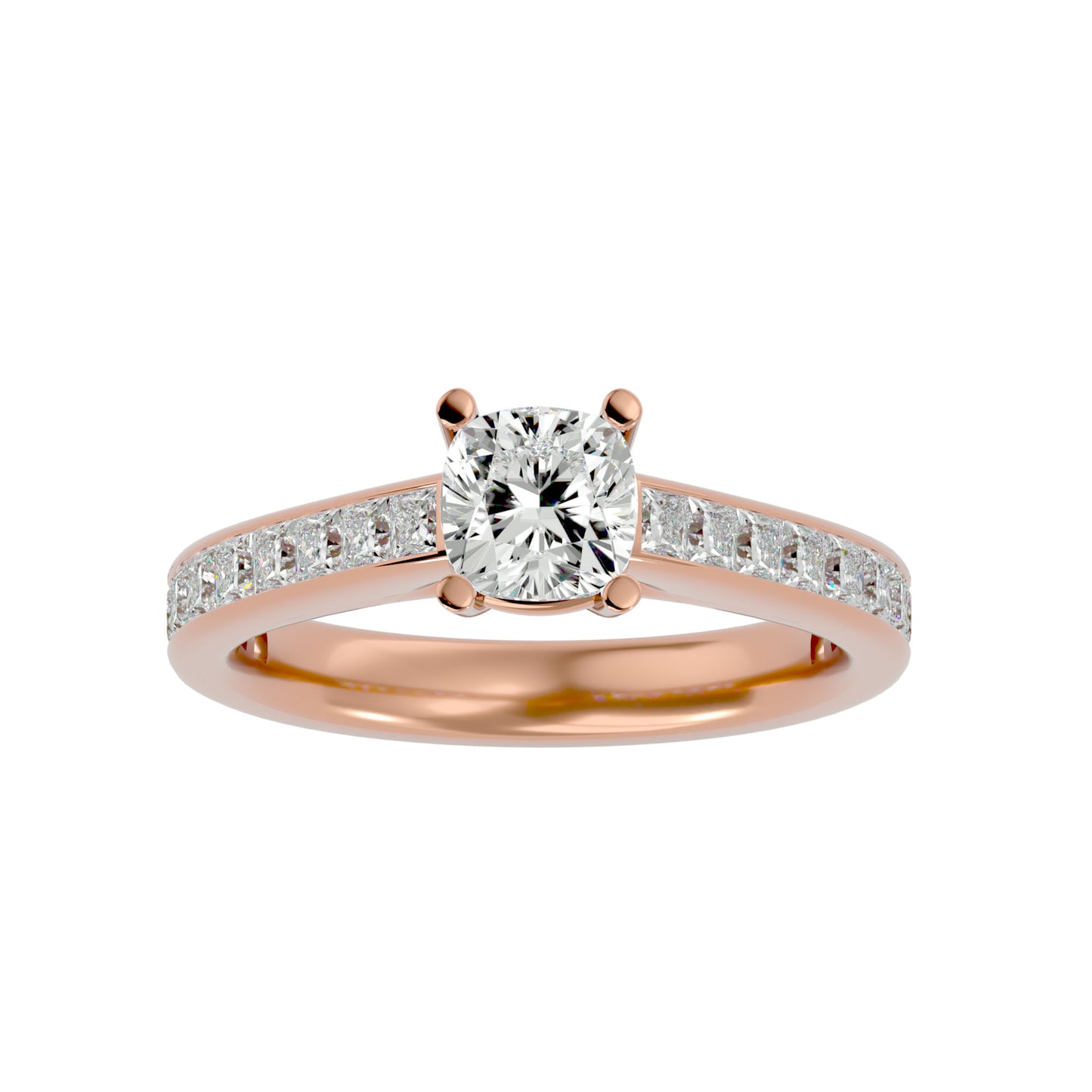 Cushion diamond engagement ring
