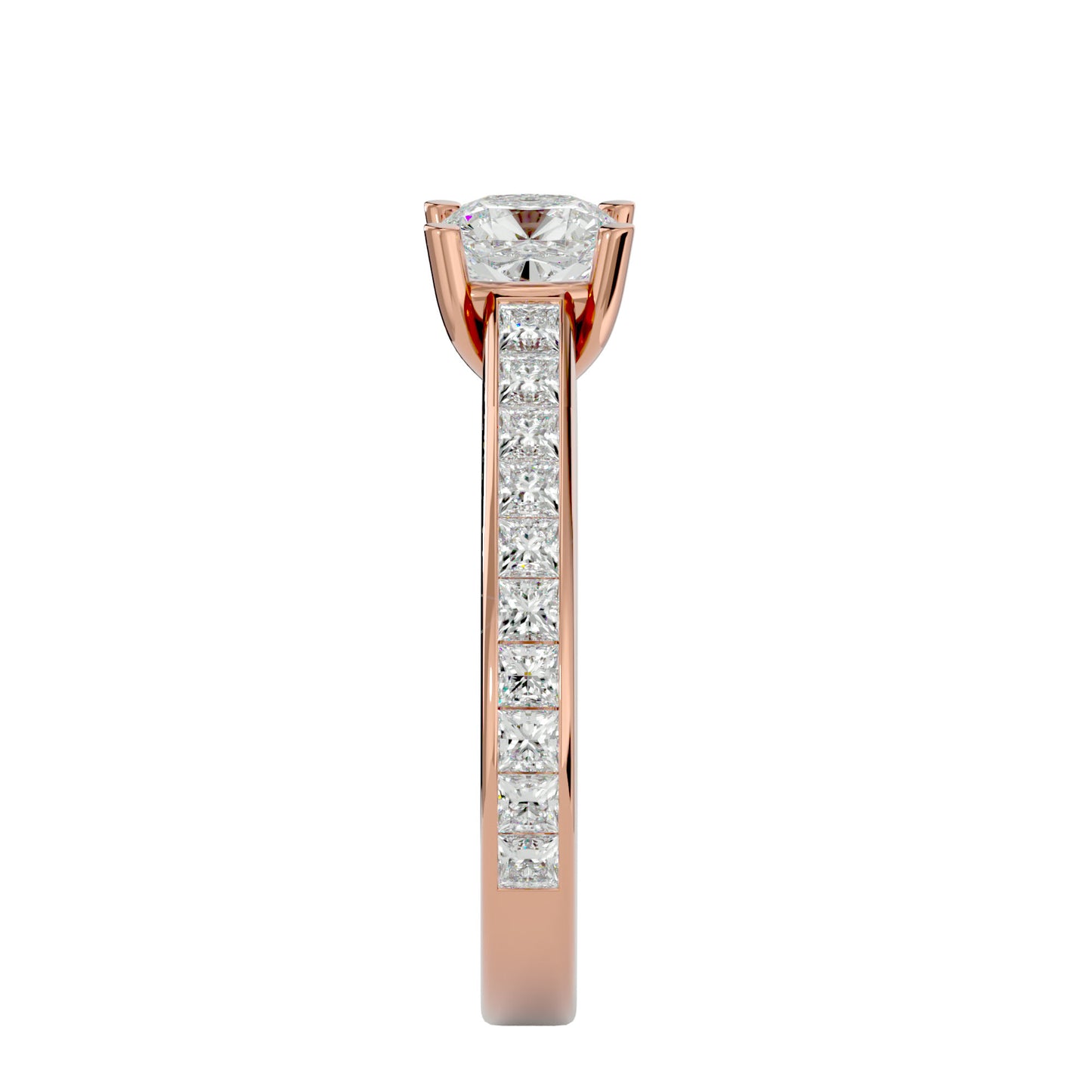 Cushion diamond engagement ring
