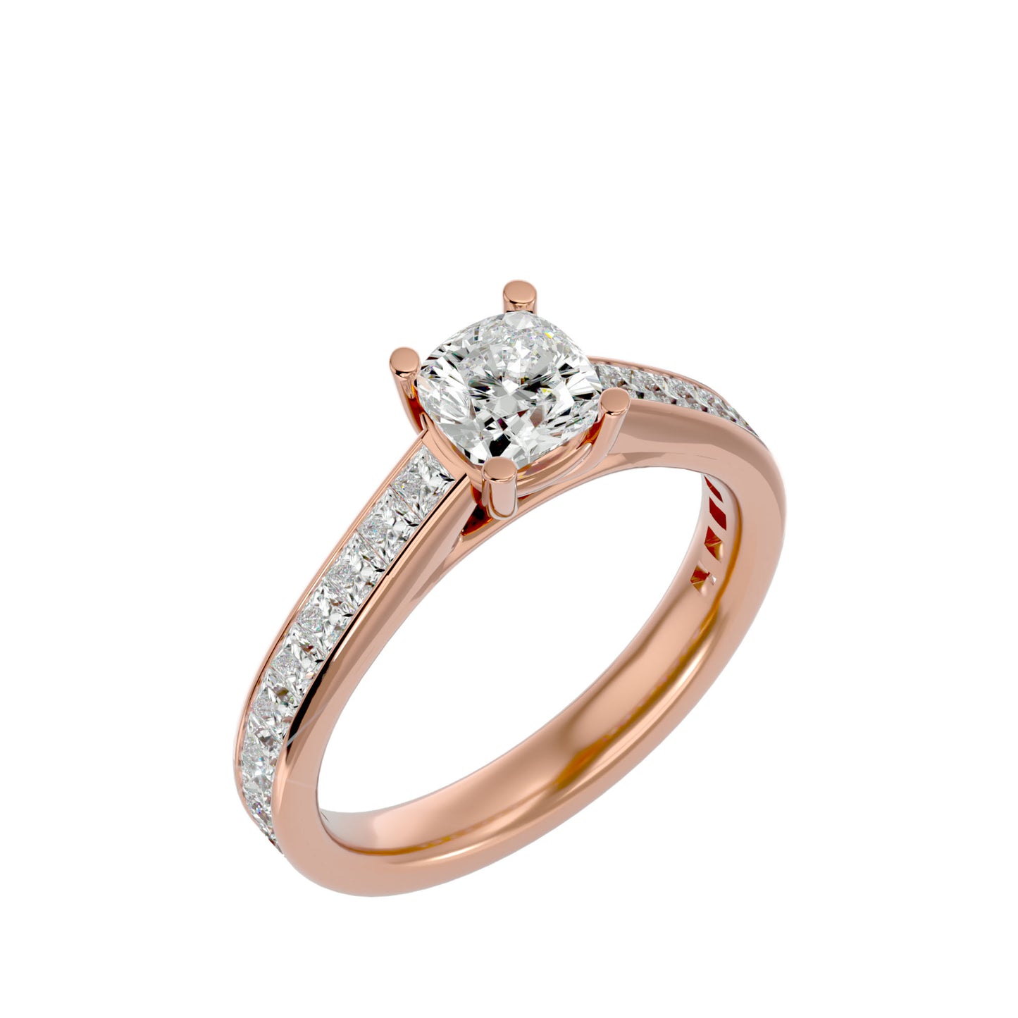 Cushion diamond engagement ring
