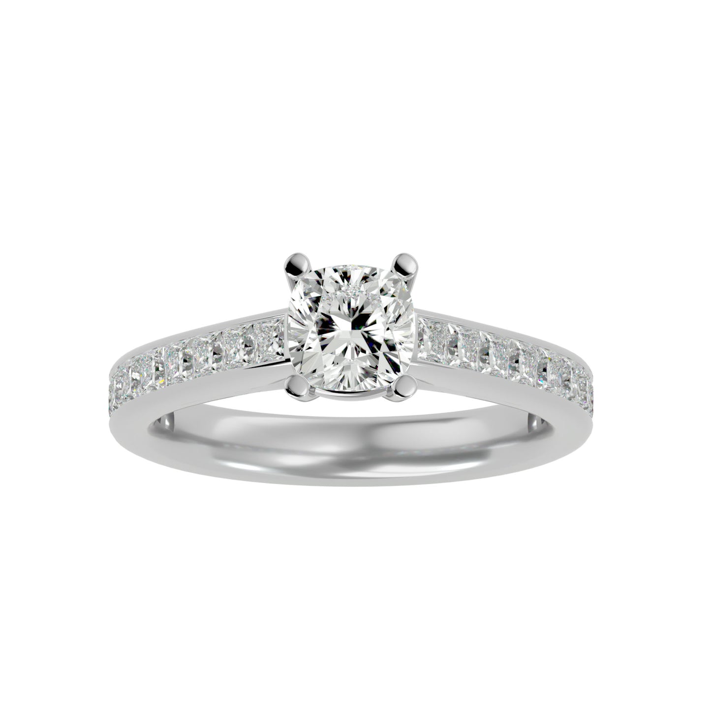 Cushion diamond engagement ring