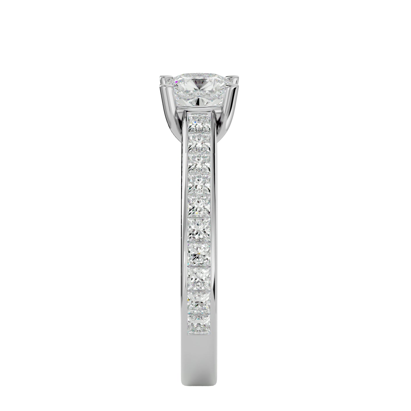 Cushion diamond engagement ring