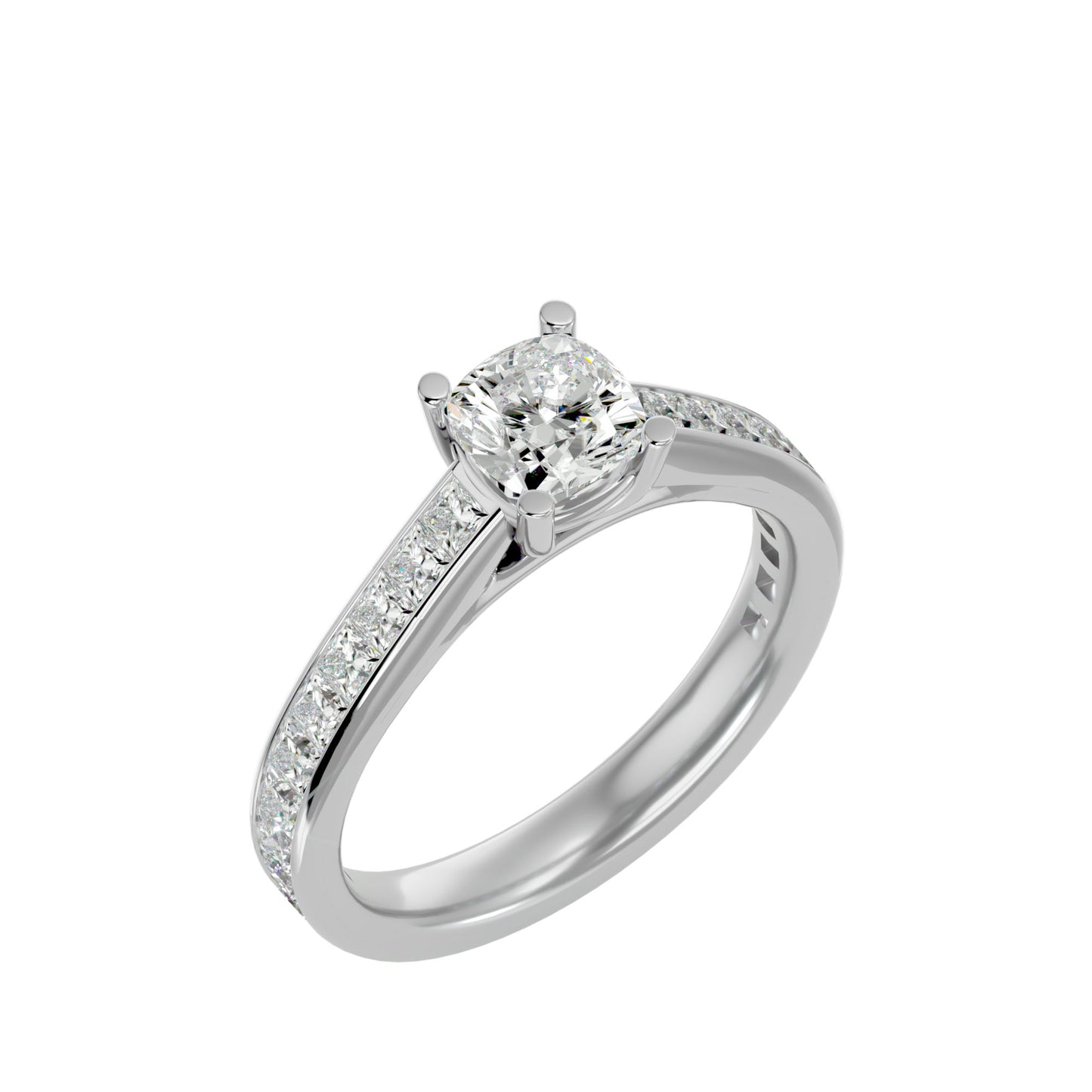 Cushion diamond engagement ring