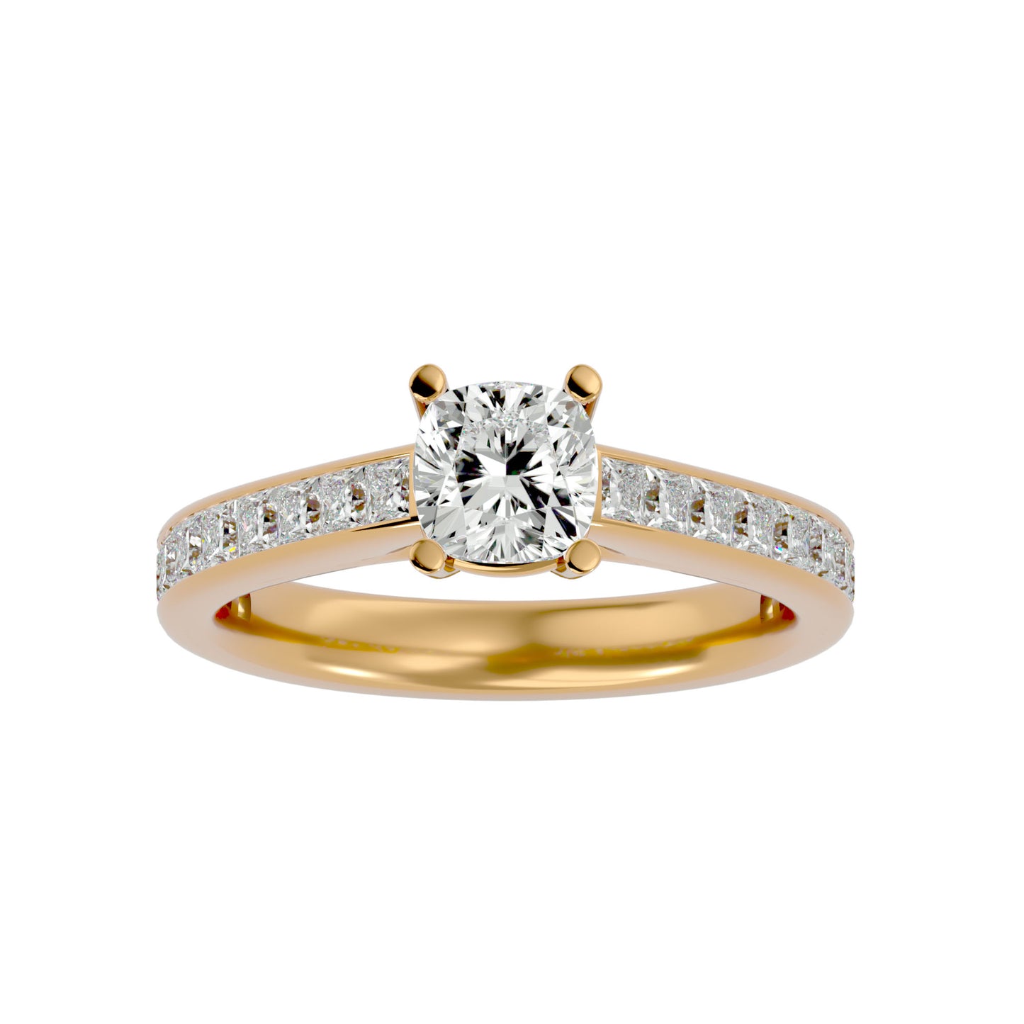 Cushion diamond engagement ring