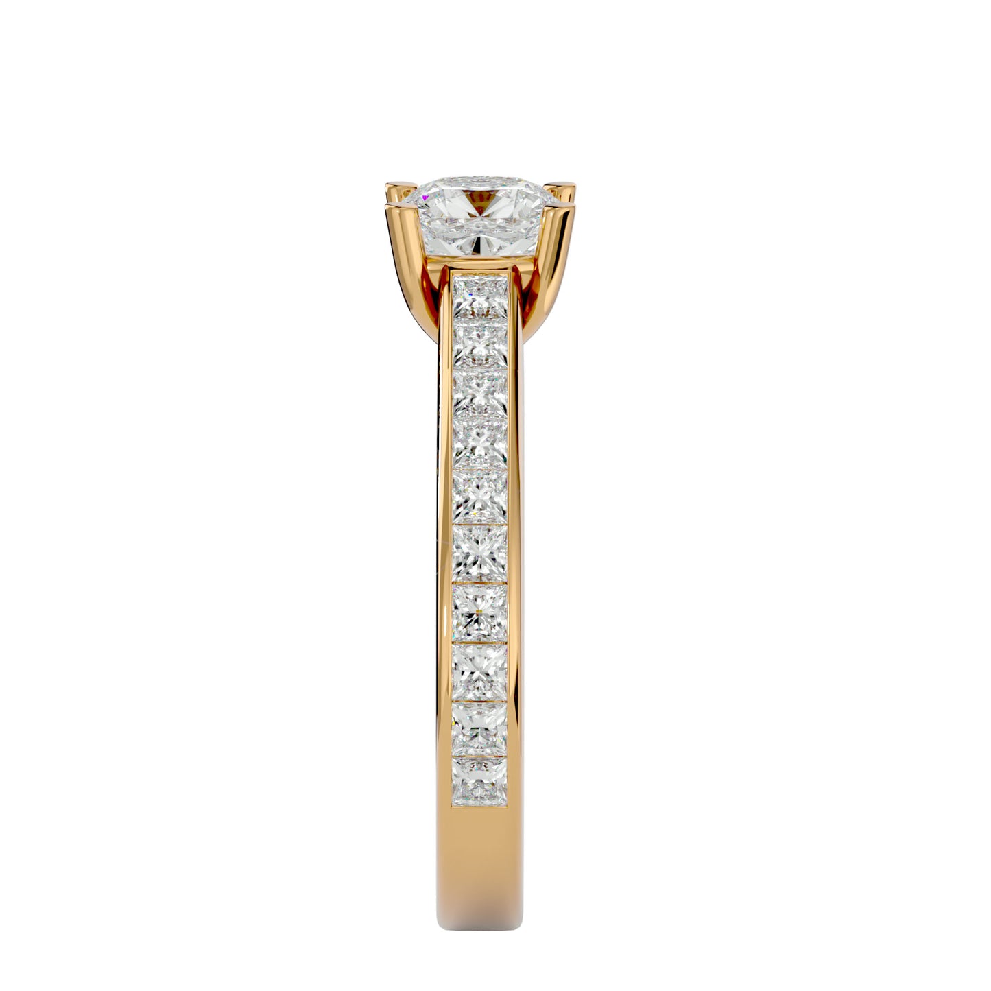 Cushion diamond engagement ring