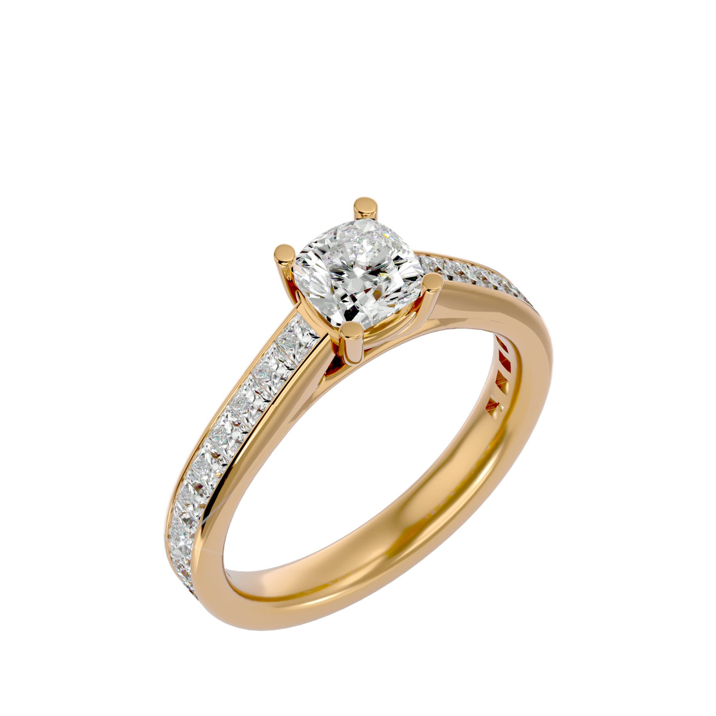Cushion diamond engagement ring