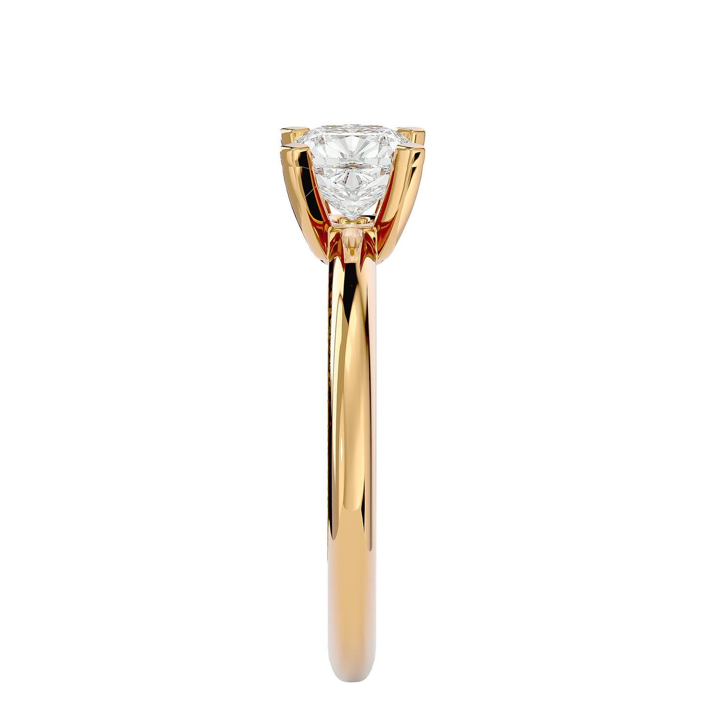 Emerald diamond criss-cross engagement ring