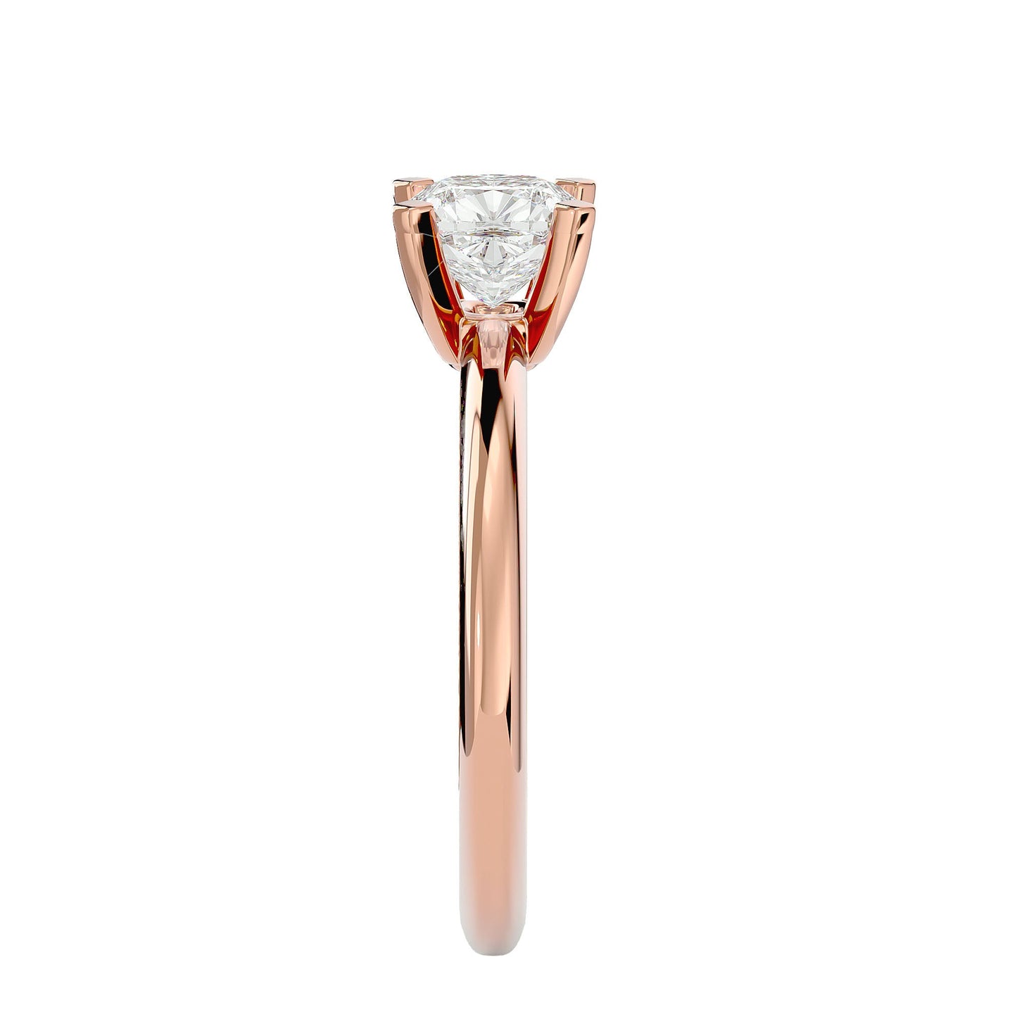Emerald diamond criss-cross engagement ring