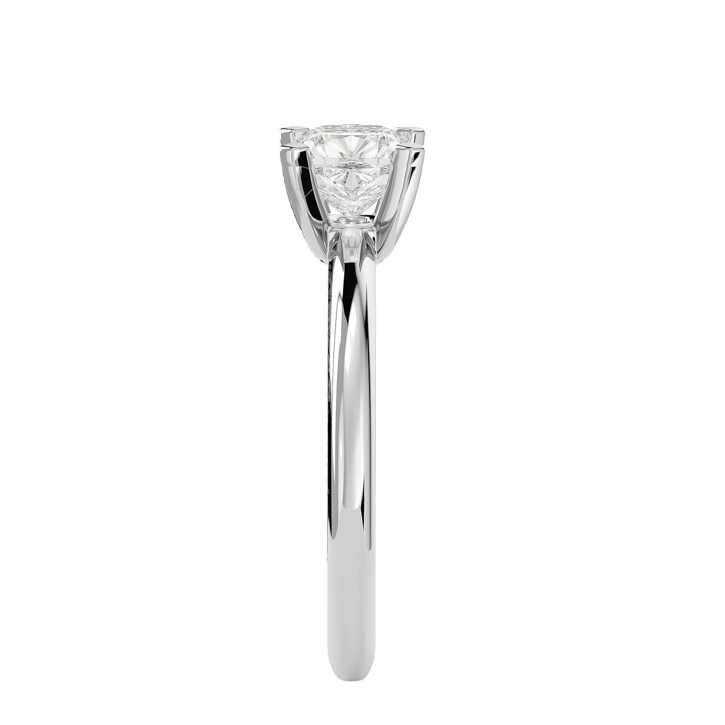 Emerald diamond criss-cross engagement ring