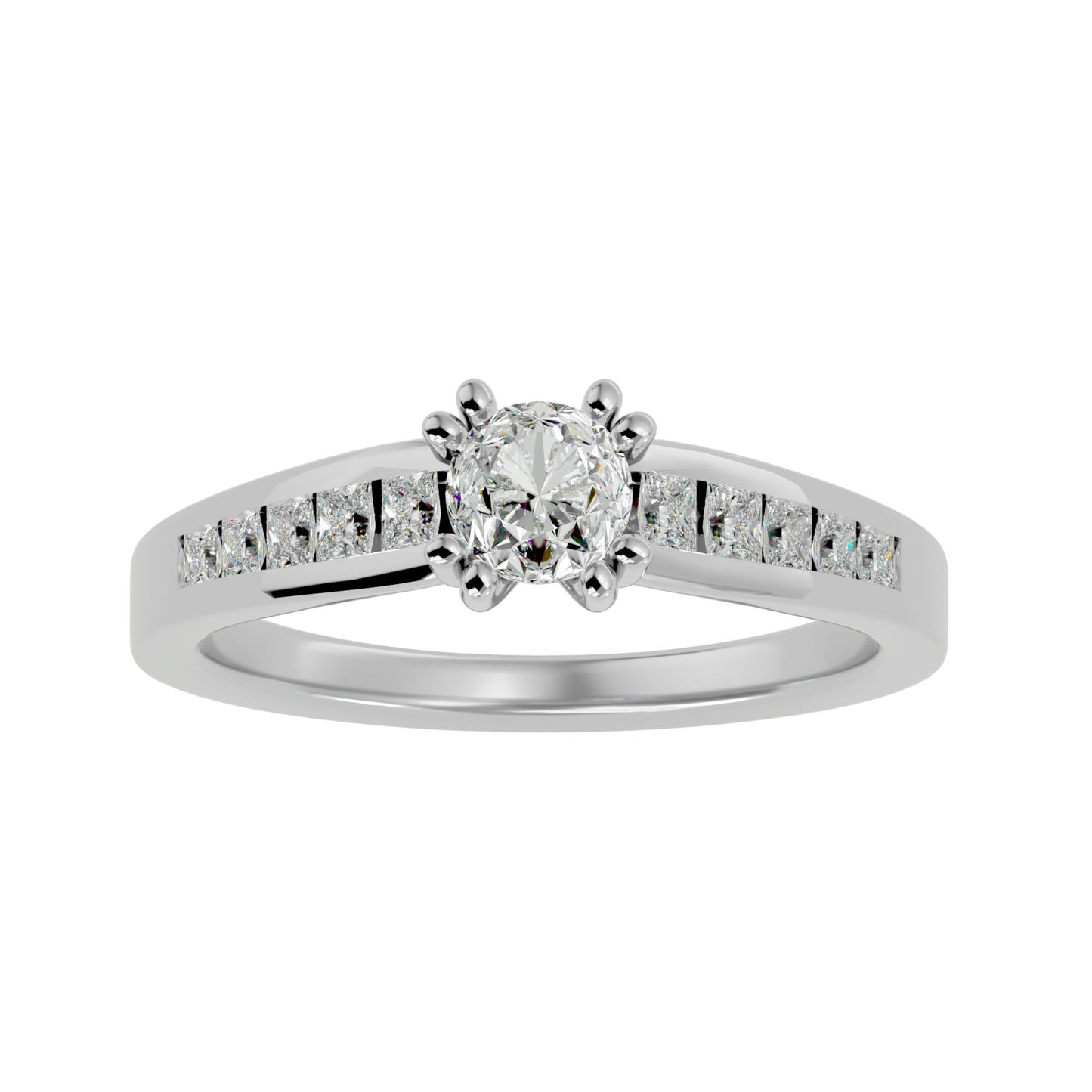 Cushion criss cross diamond engagement ring