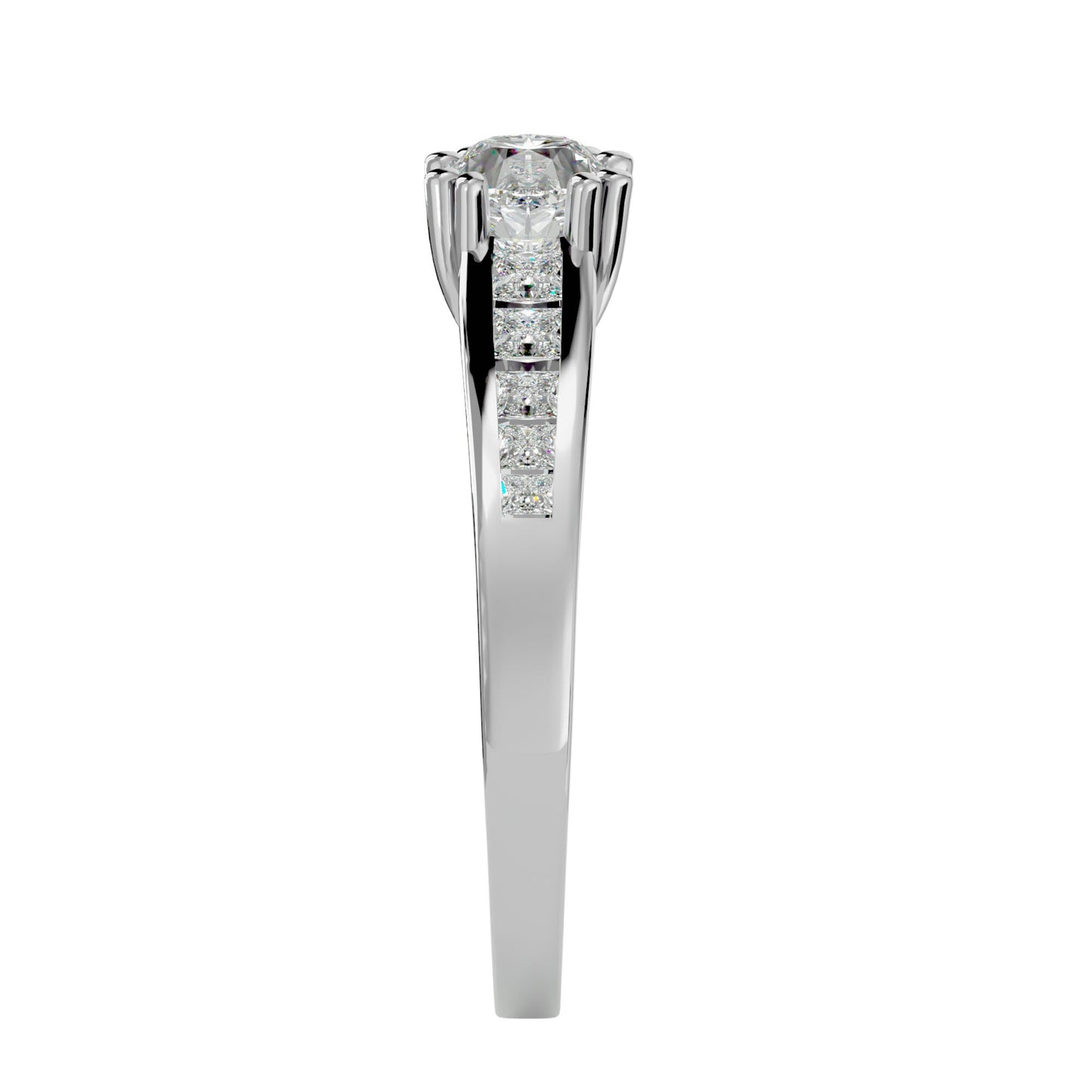 Cushion criss cross diamond engagement ring