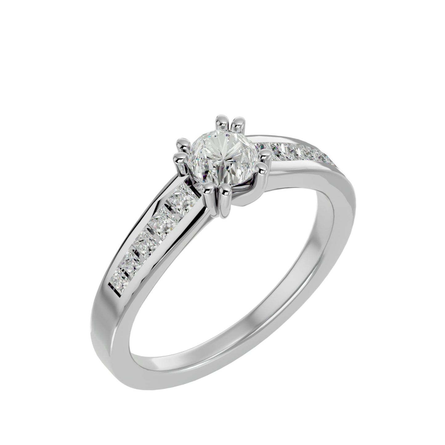 Cushion criss cross diamond engagement ring