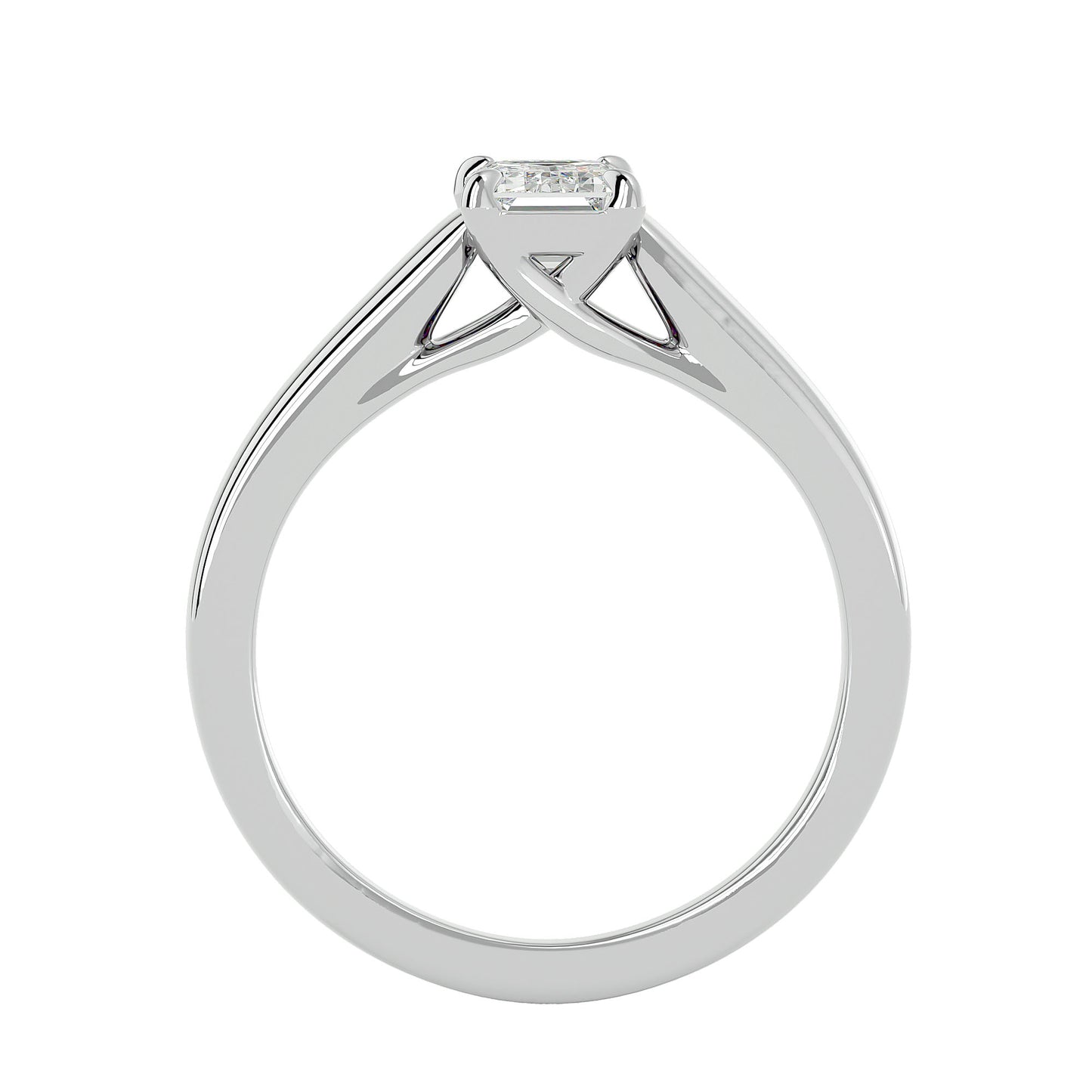 Emerald criss cross diamond engagement ring