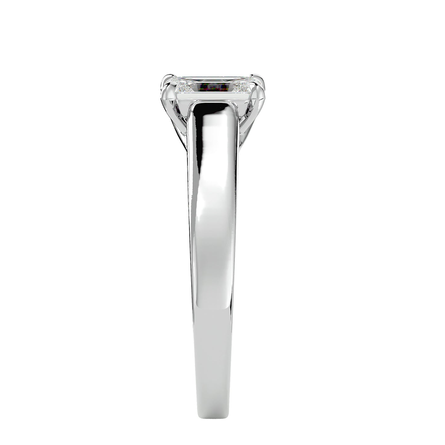 Emerald criss cross diamond engagement ring