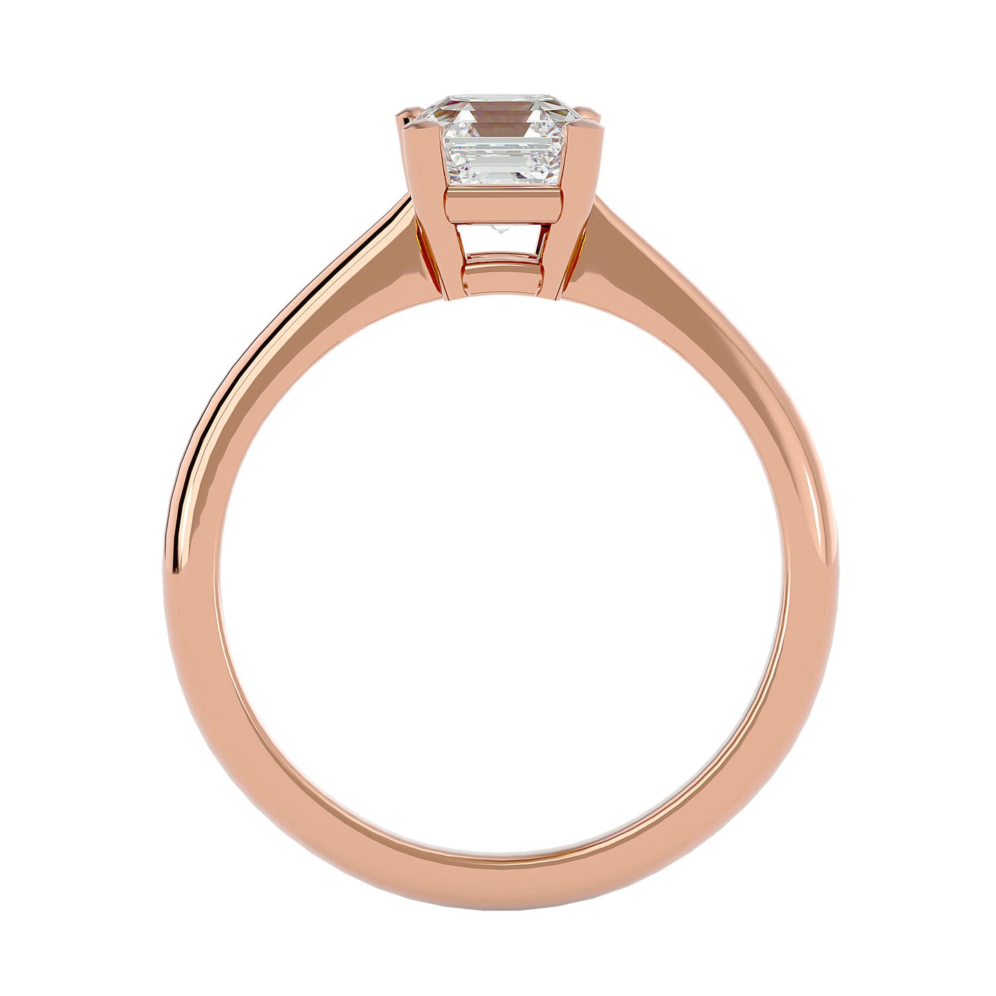 Classic 4 Prong emerald solitaire diamond engagement ring
