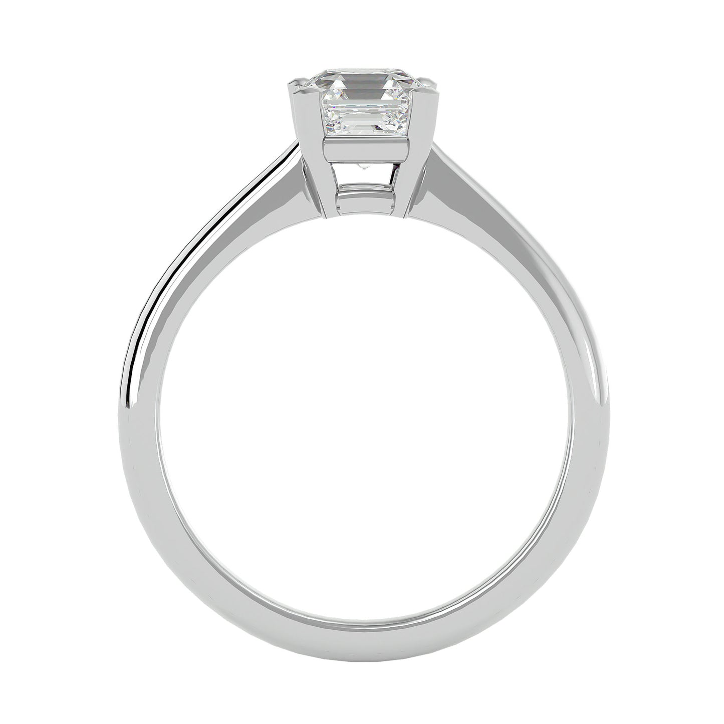 Classic 4 Prong emerald solitaire diamond engagement ring
