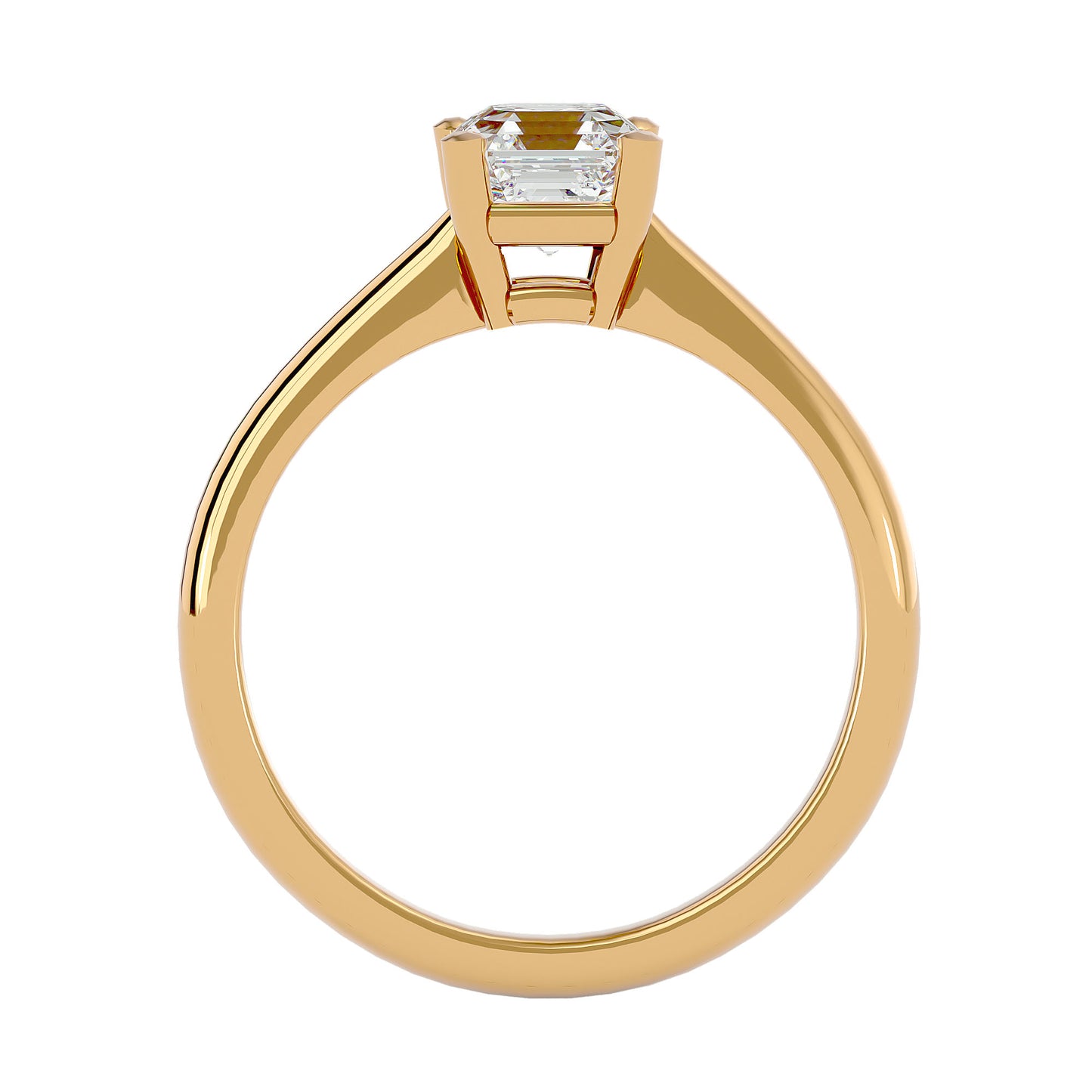 Classic 4 Prong emerald solitaire diamond engagement ring