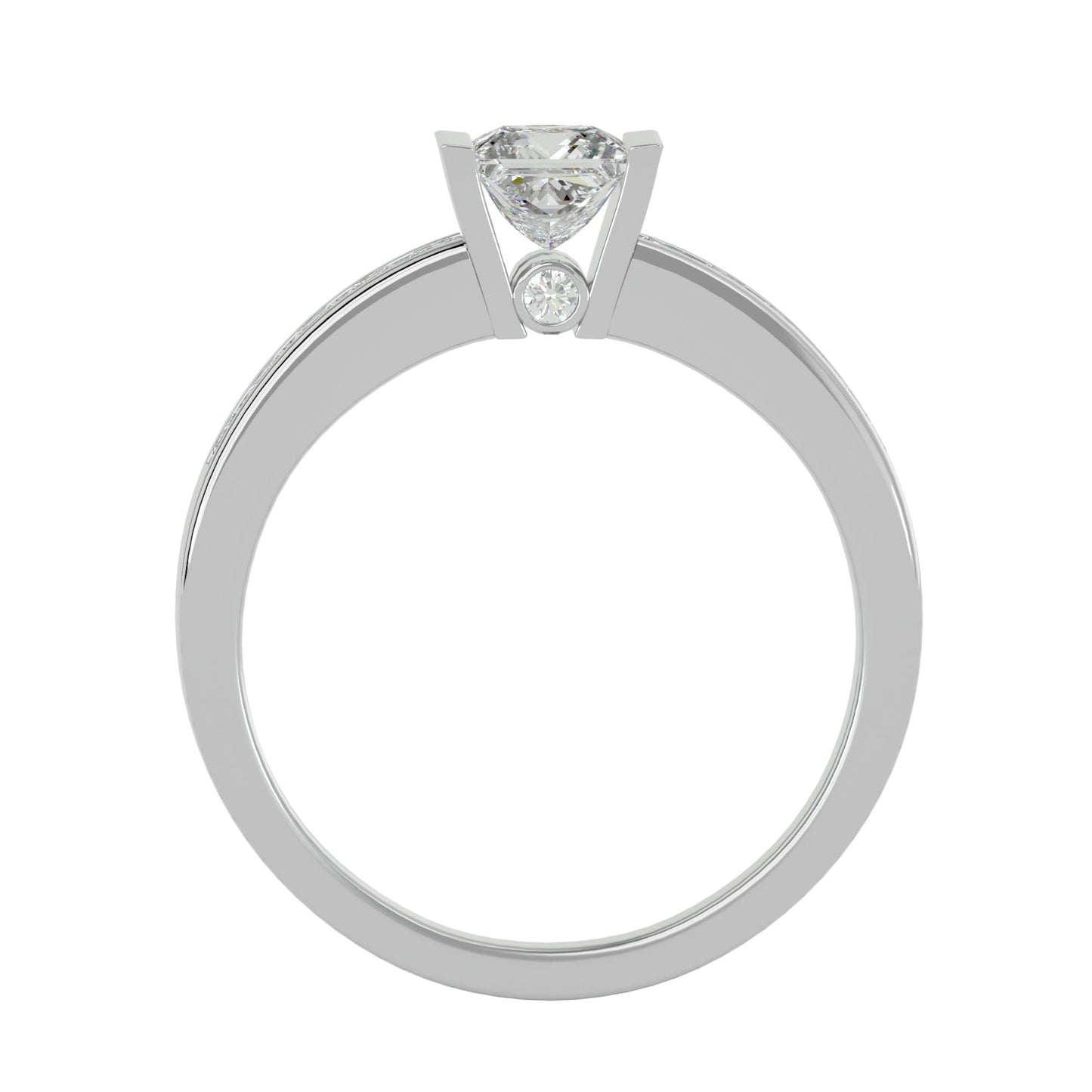 Princess solitaire diamond engagement ring
