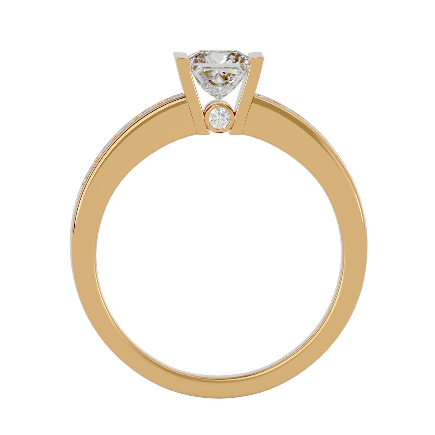 Princess solitaire diamond engagement ring
