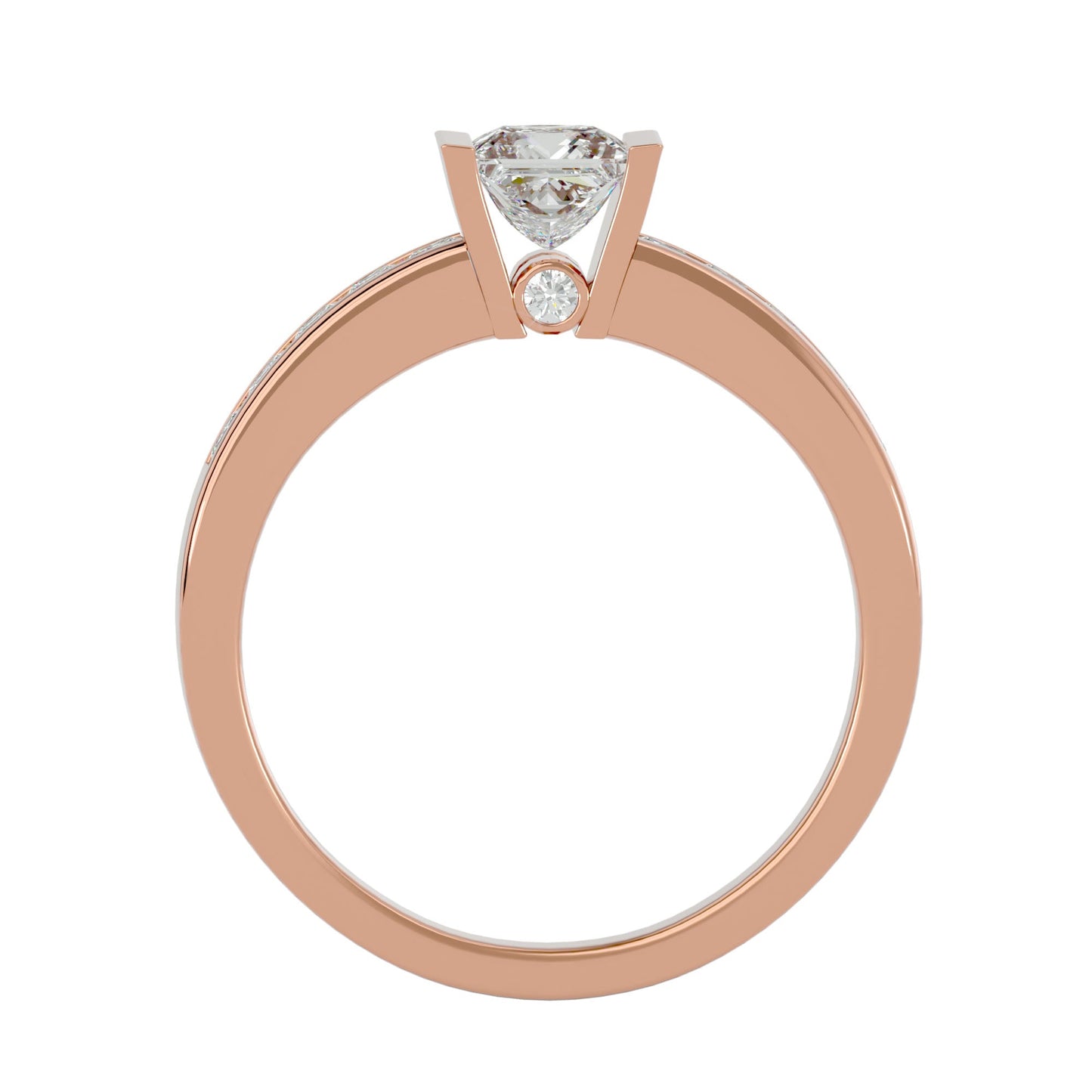 Princess solitaire diamond engagement ring