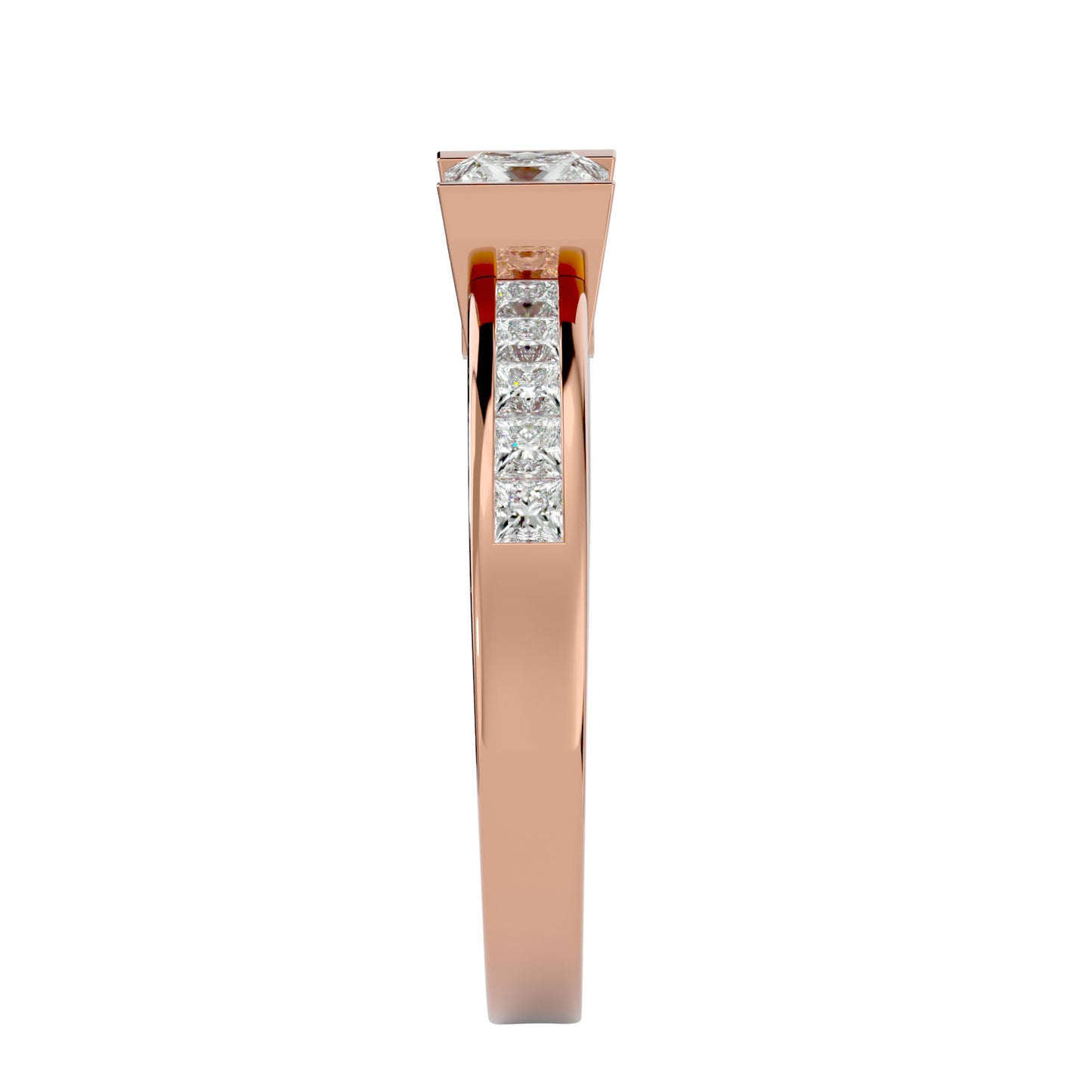 Princess solitaire diamond engagement ring