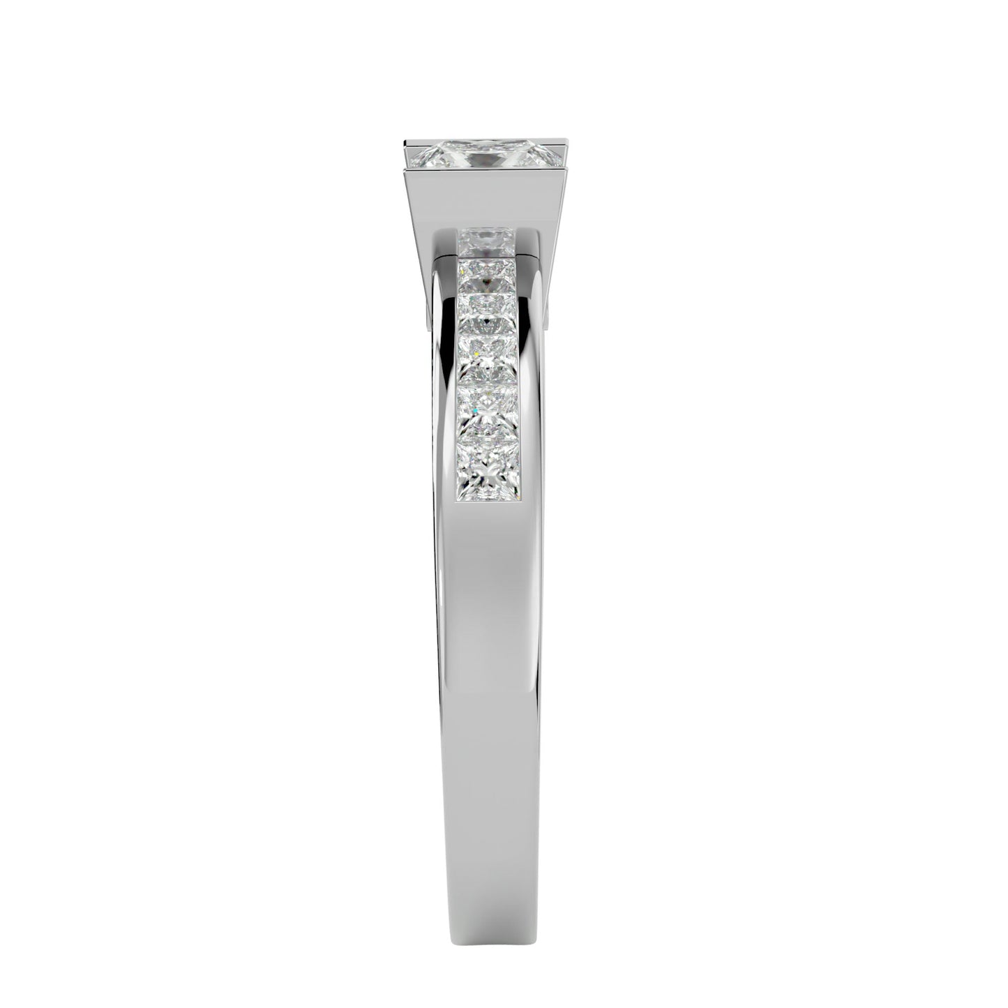 Princess solitaire diamond engagement ring