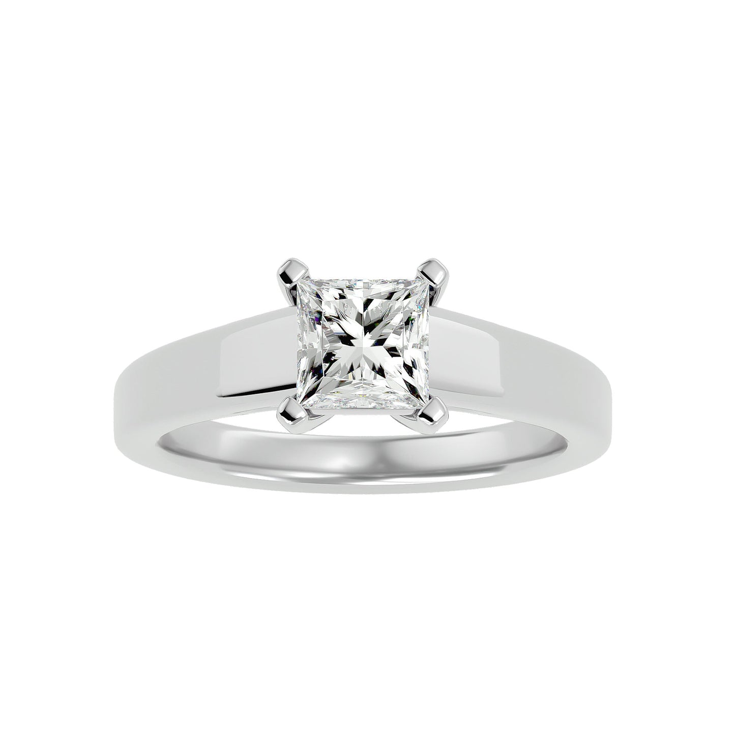 Princess grand shank solitaire diamond engagement Ring