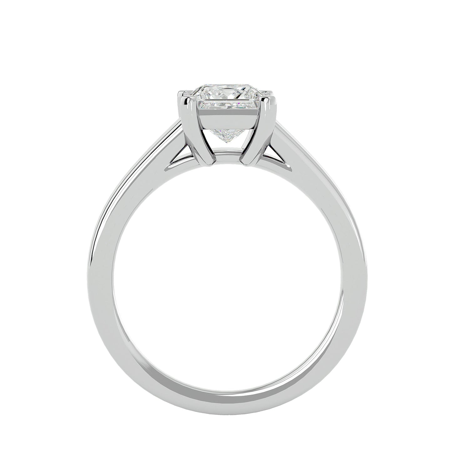 Princess grand shank solitaire diamond engagement Ring