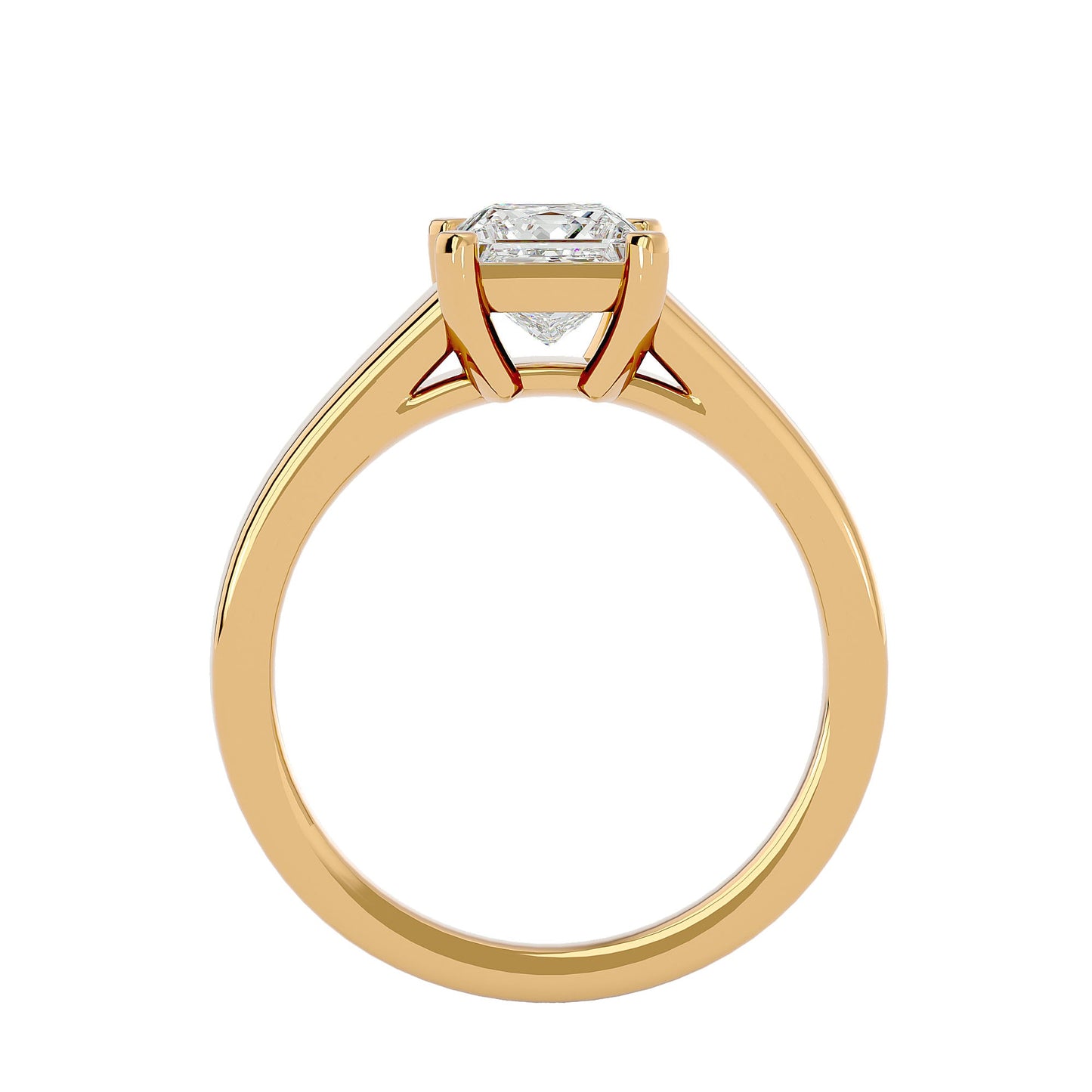 Princess grand shank solitaire diamond engagement Ring