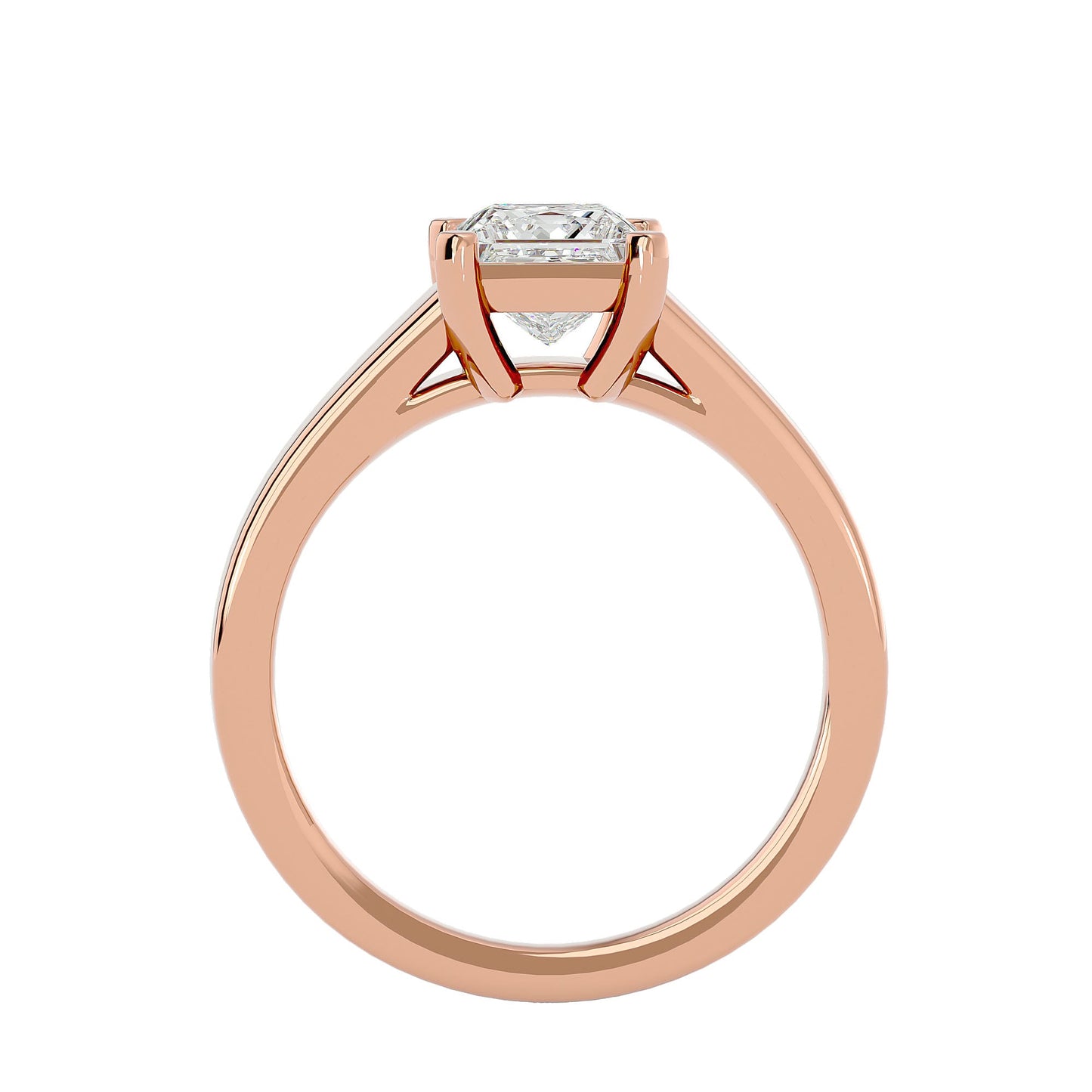 Princess grand shank solitaire diamond engagement Ring