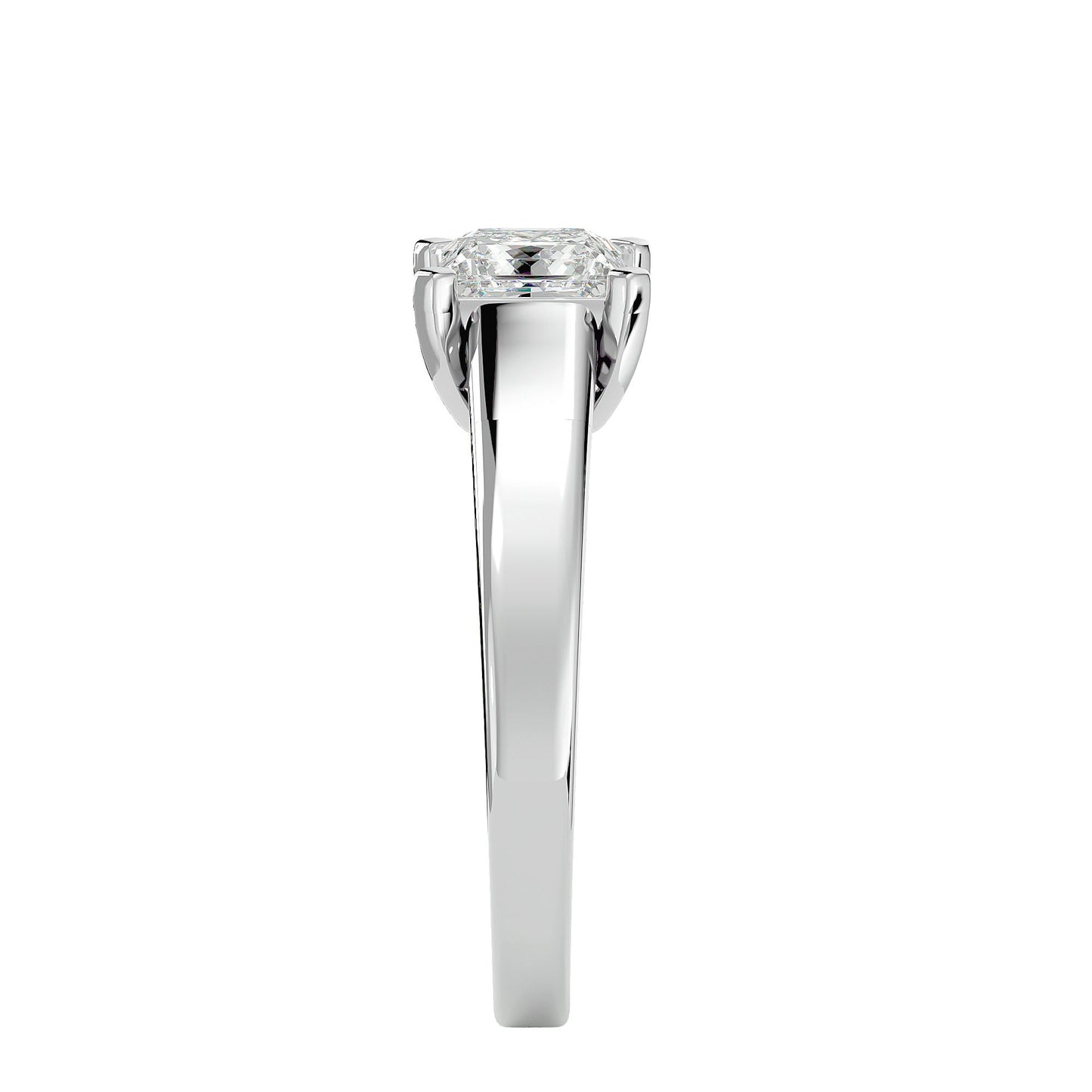 Princess grand shank solitaire diamond engagement Ring