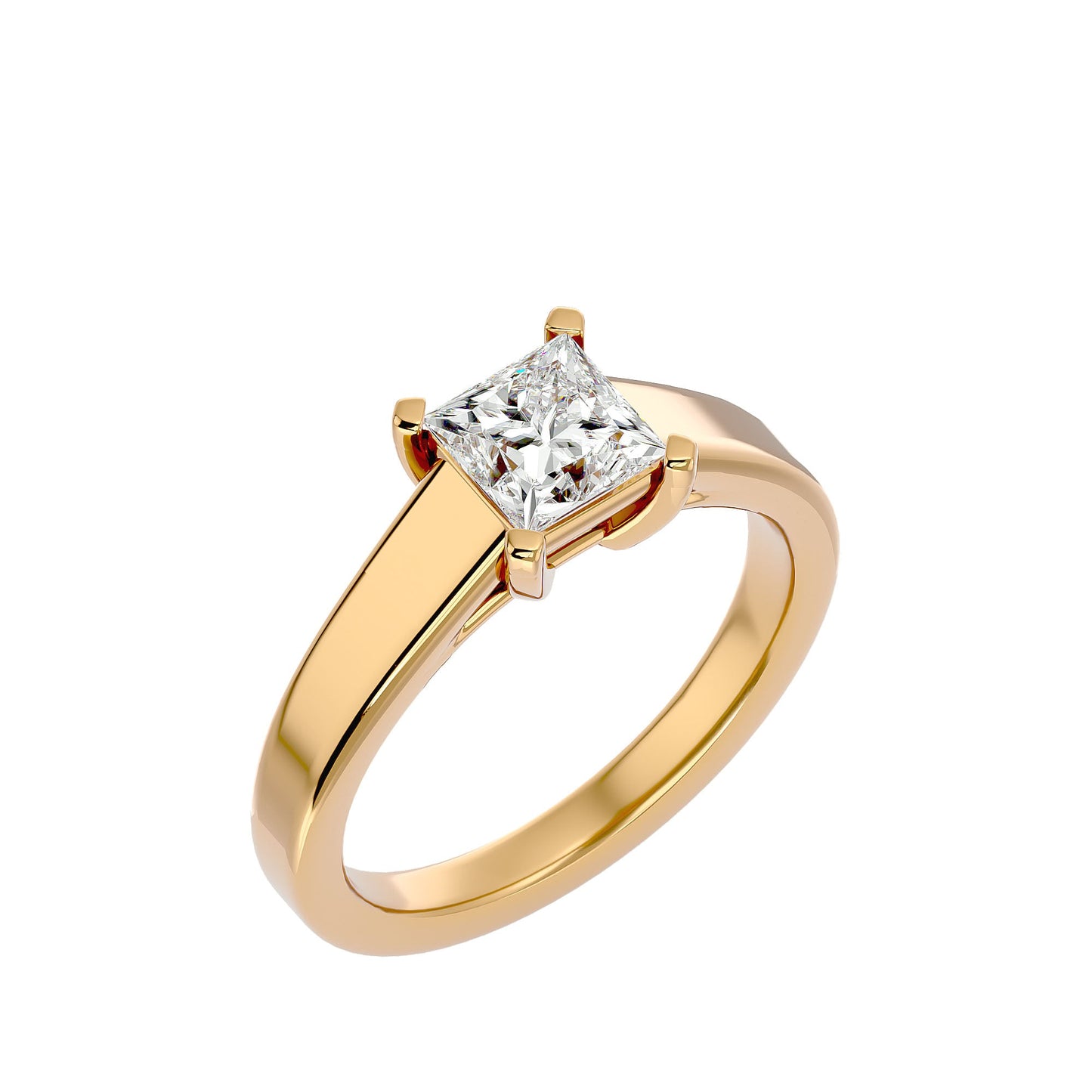 Princess grand shank solitaire diamond engagement Ring
