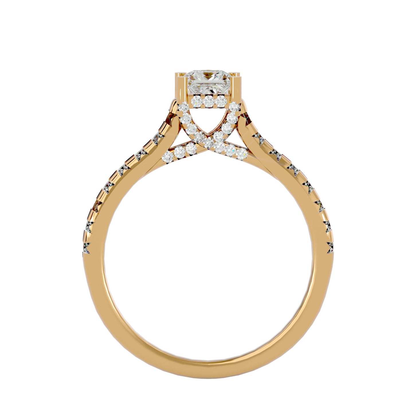 Celestial Split shank diamond engagement ring