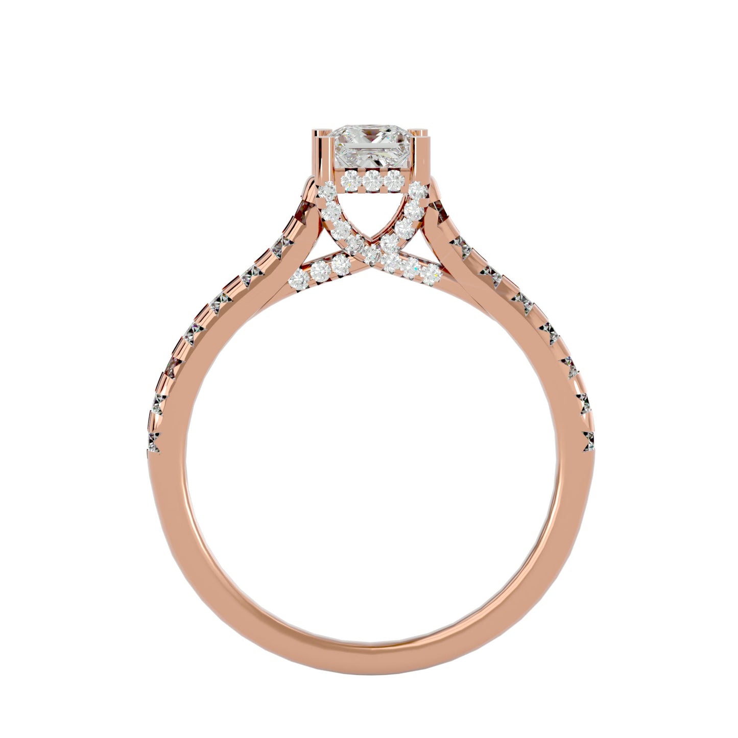 Celestial Split shank diamond engagement ring