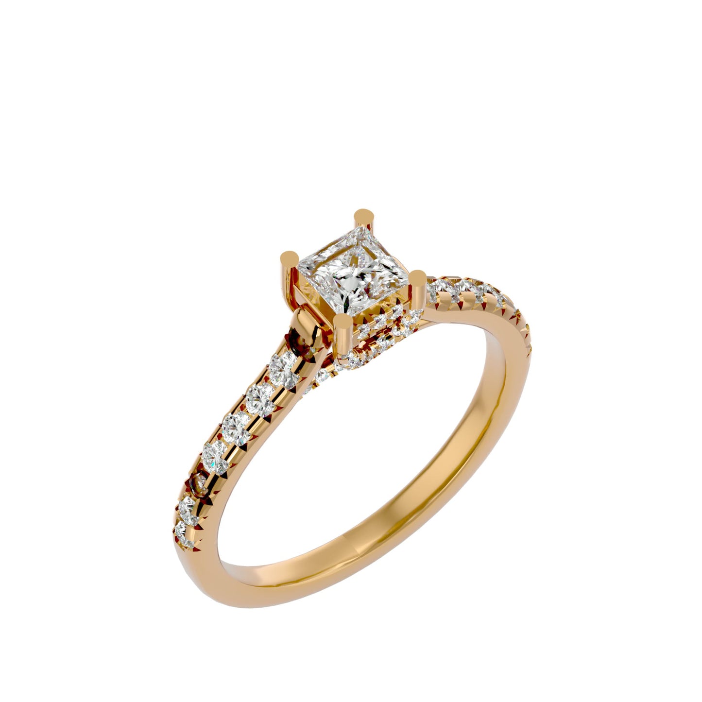 Celestial Split shank diamond engagement ring