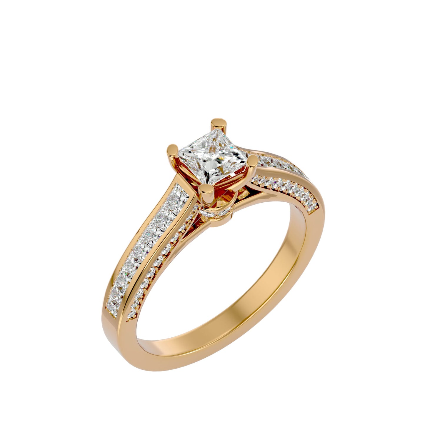 Solitude princess diamond engagement ring
