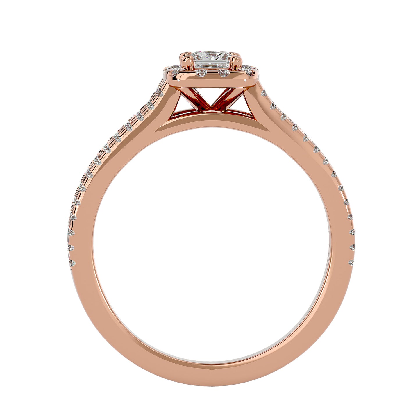 Princess Halo diamond engagement ring