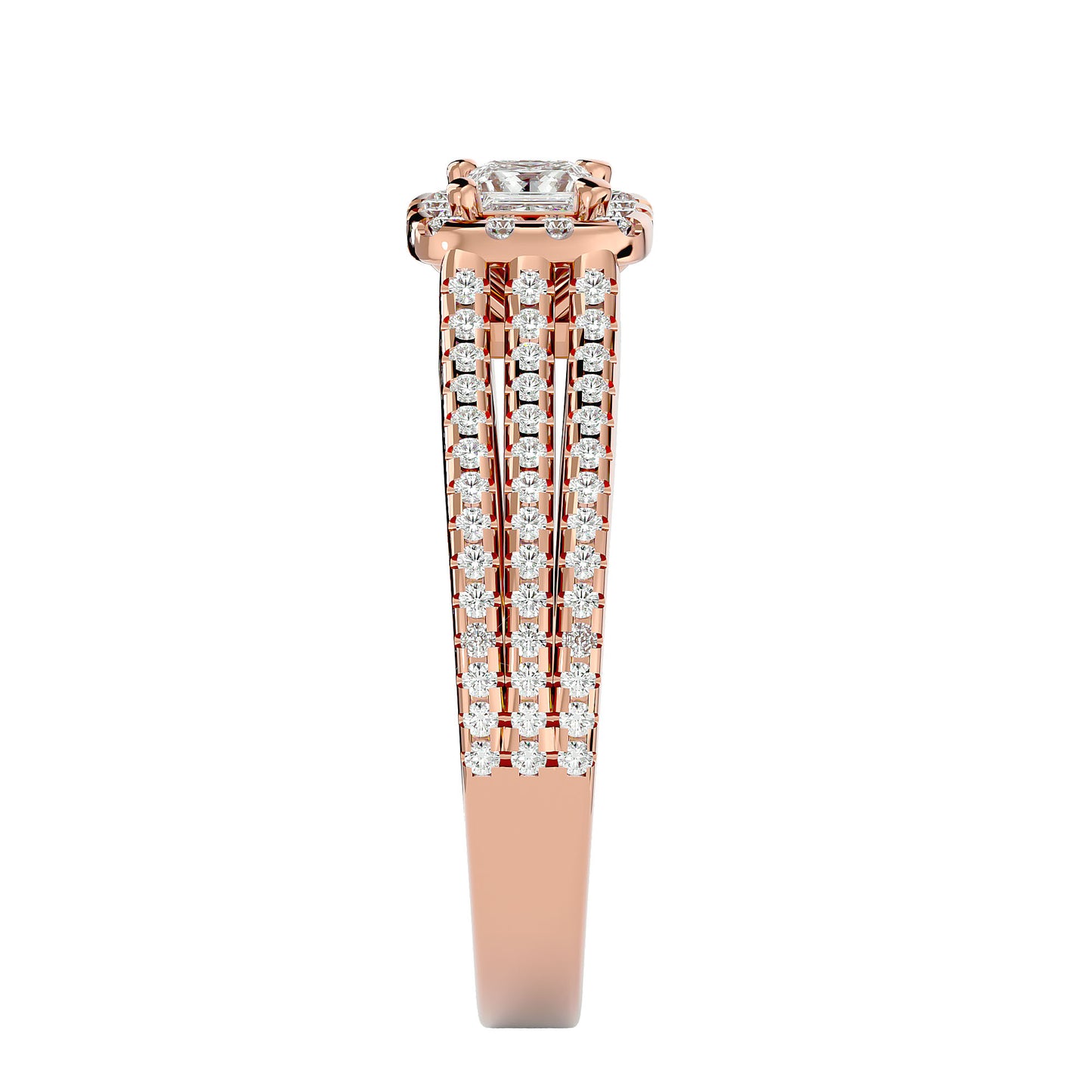 Princess Halo diamond engagement ring