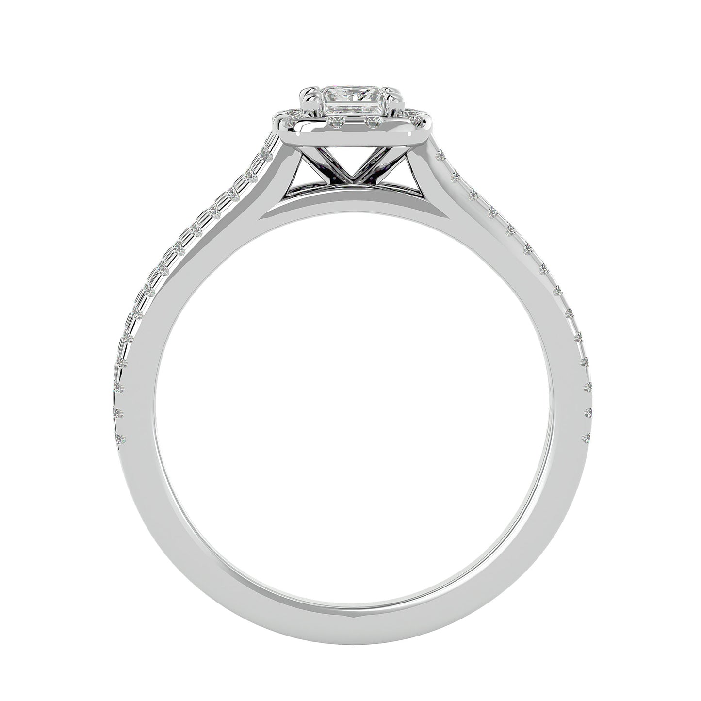 Princess Halo diamond engagement ring