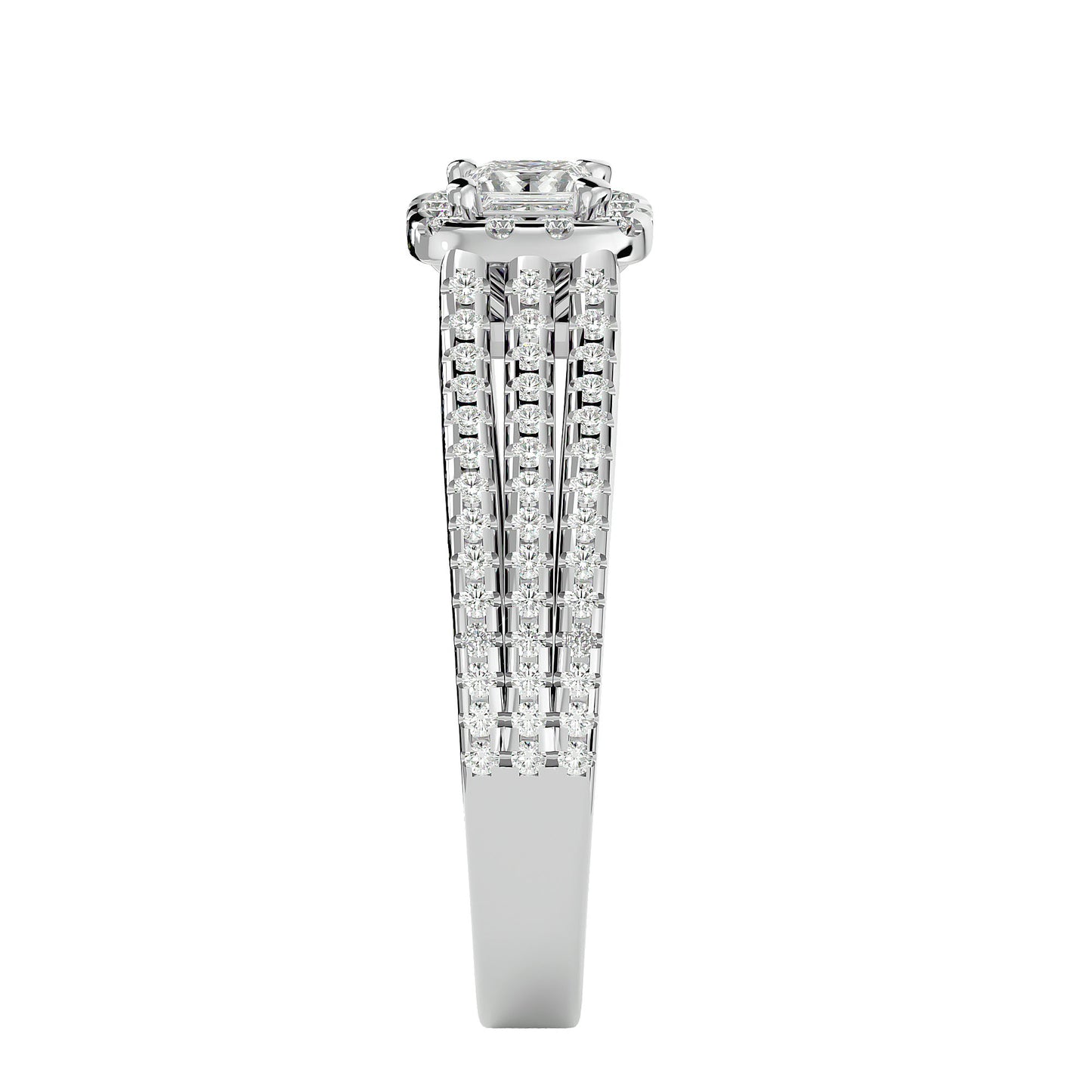 Princess Halo diamond engagement ring