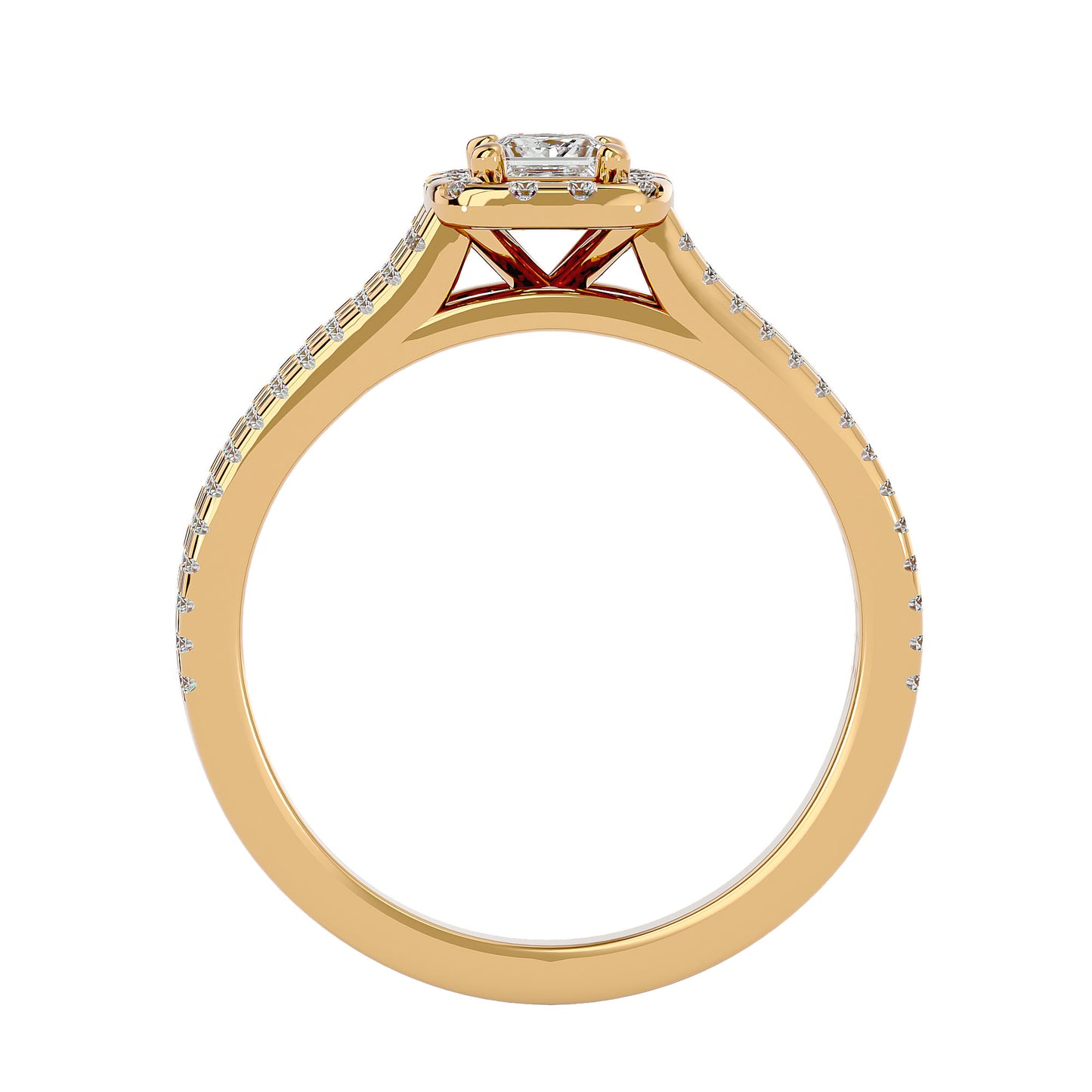 Princess Halo diamond engagement ring