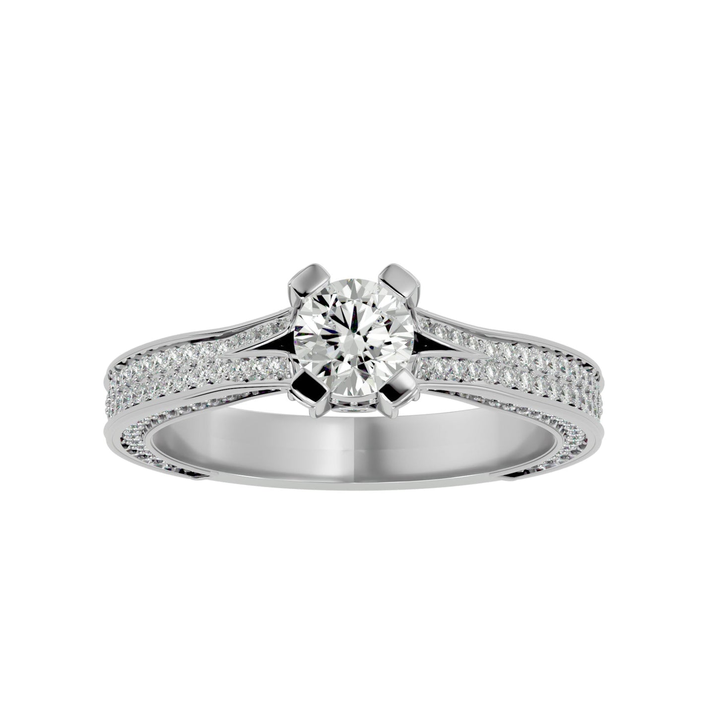 Asteria halo engagement ring & matching band