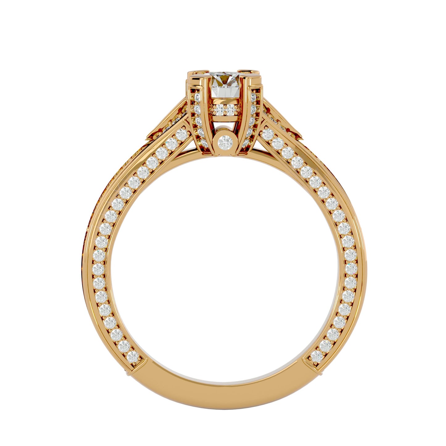 Asteria halo engagement ring & matching band